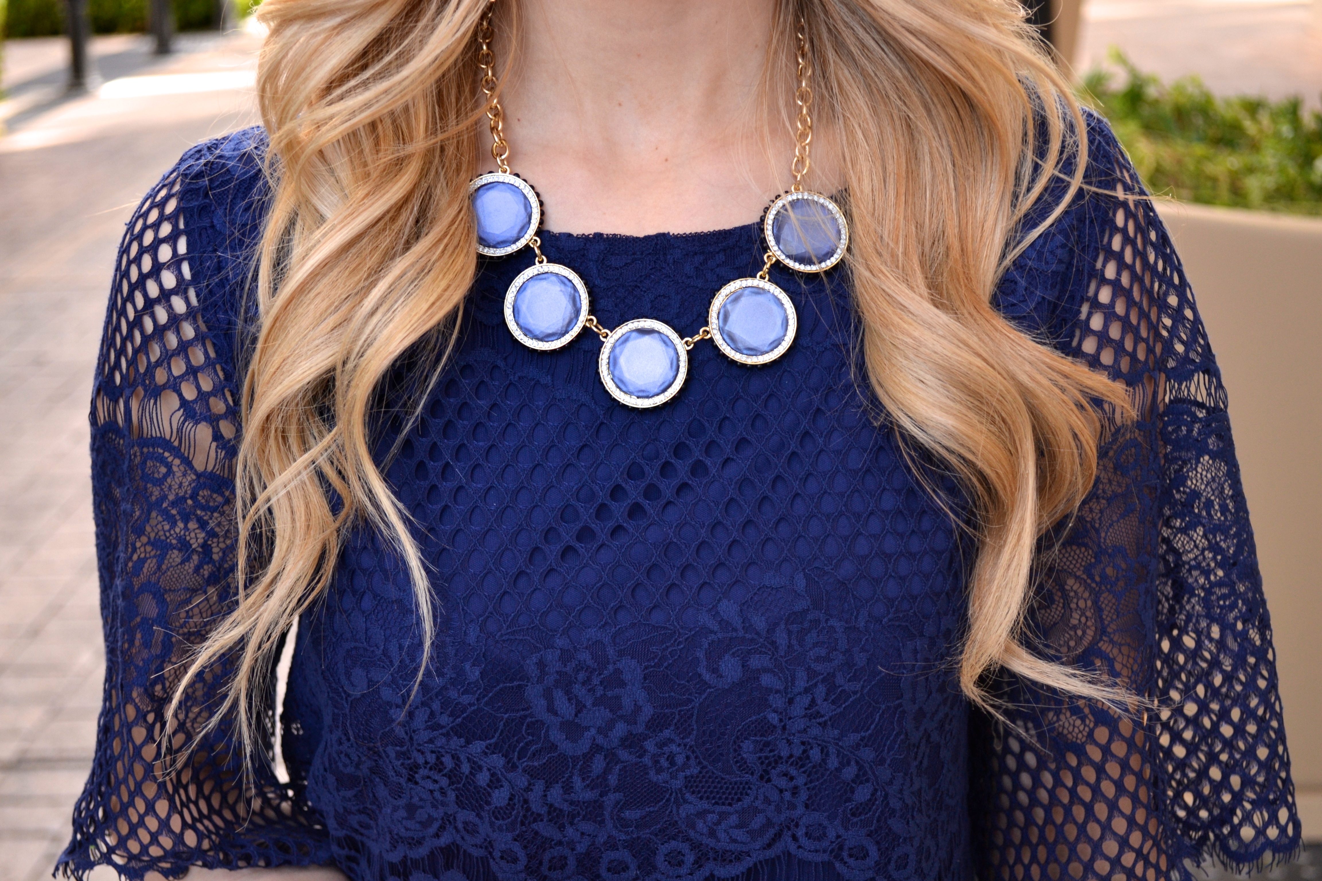 Blue Lace Top and Statement Top