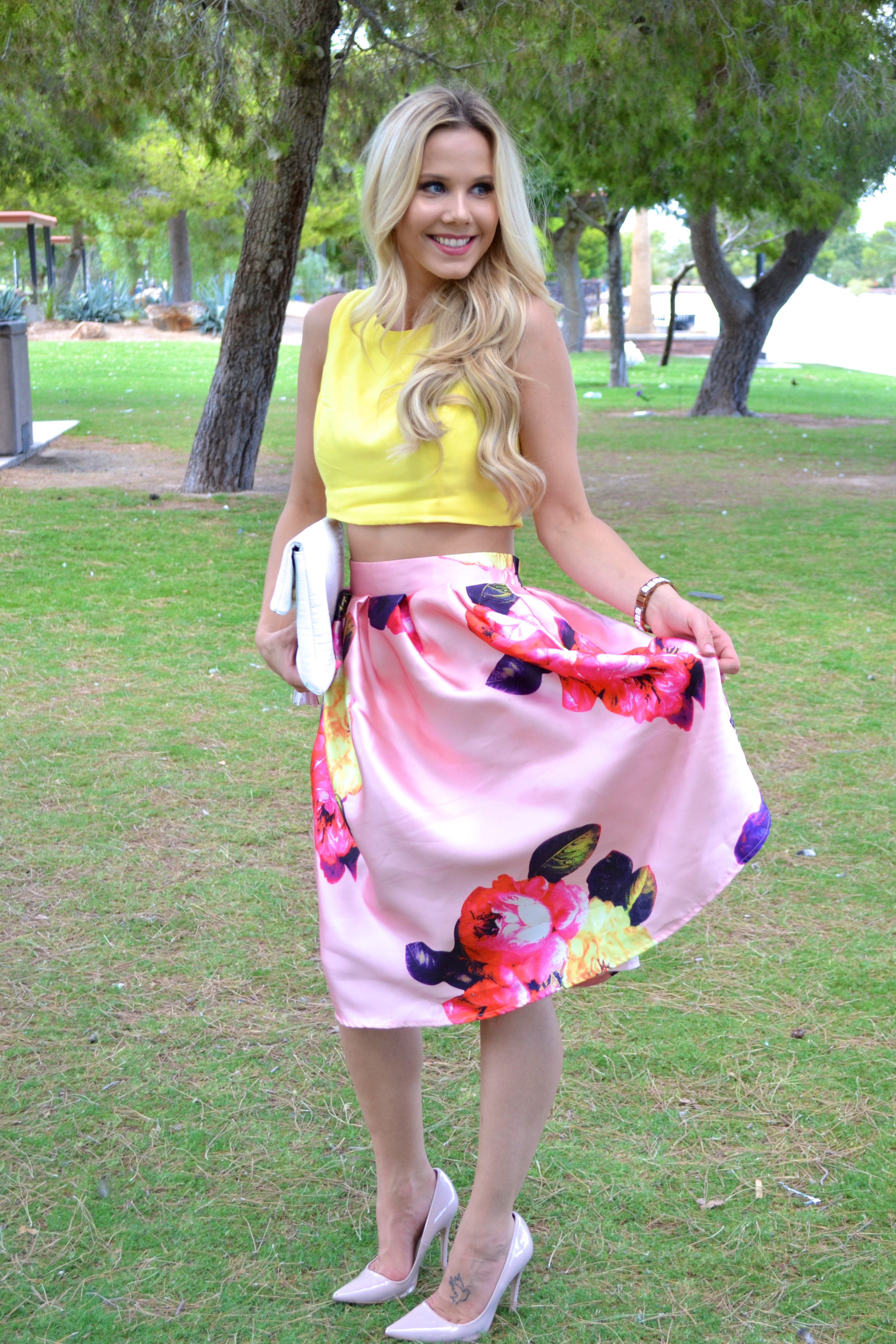Floral Print Bubble Skirt on glamlifeliving.com