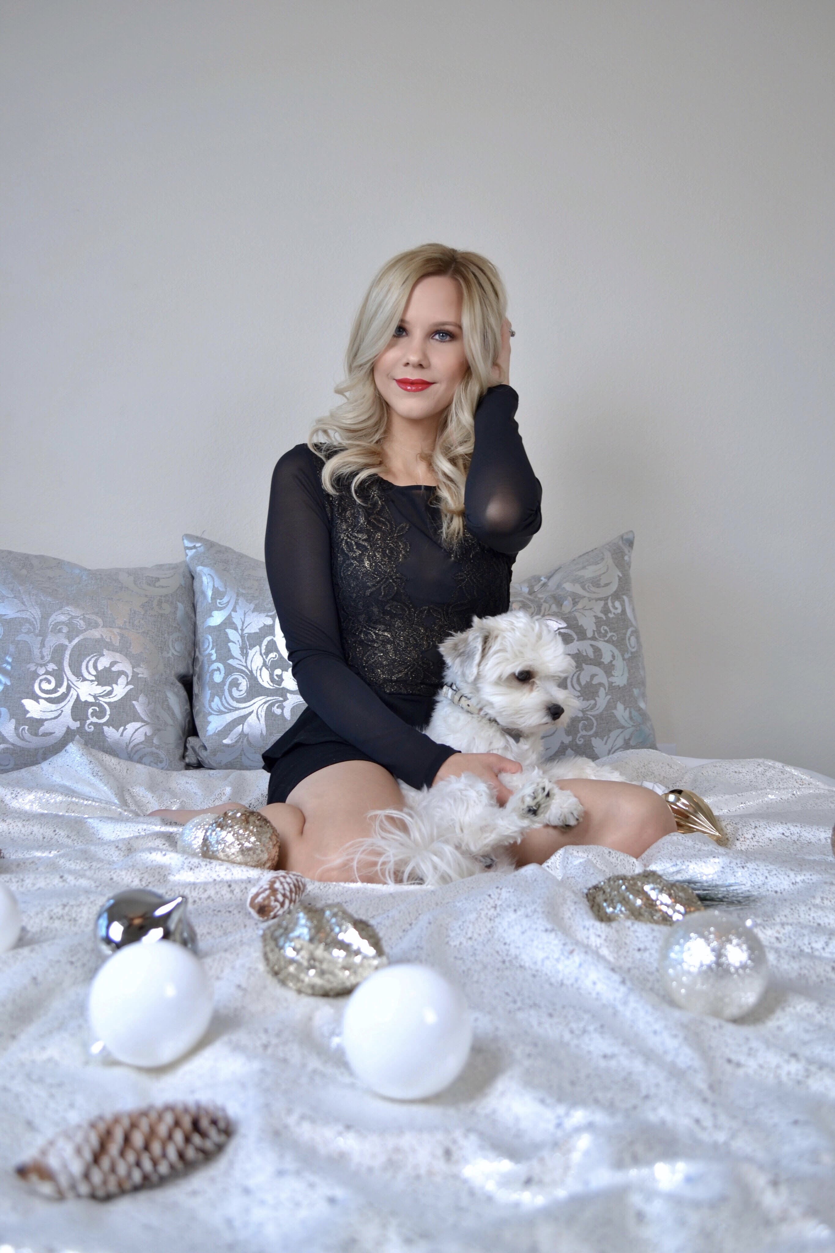 Holiday Hair, Makeup, and Outfit on Glam Life Living 