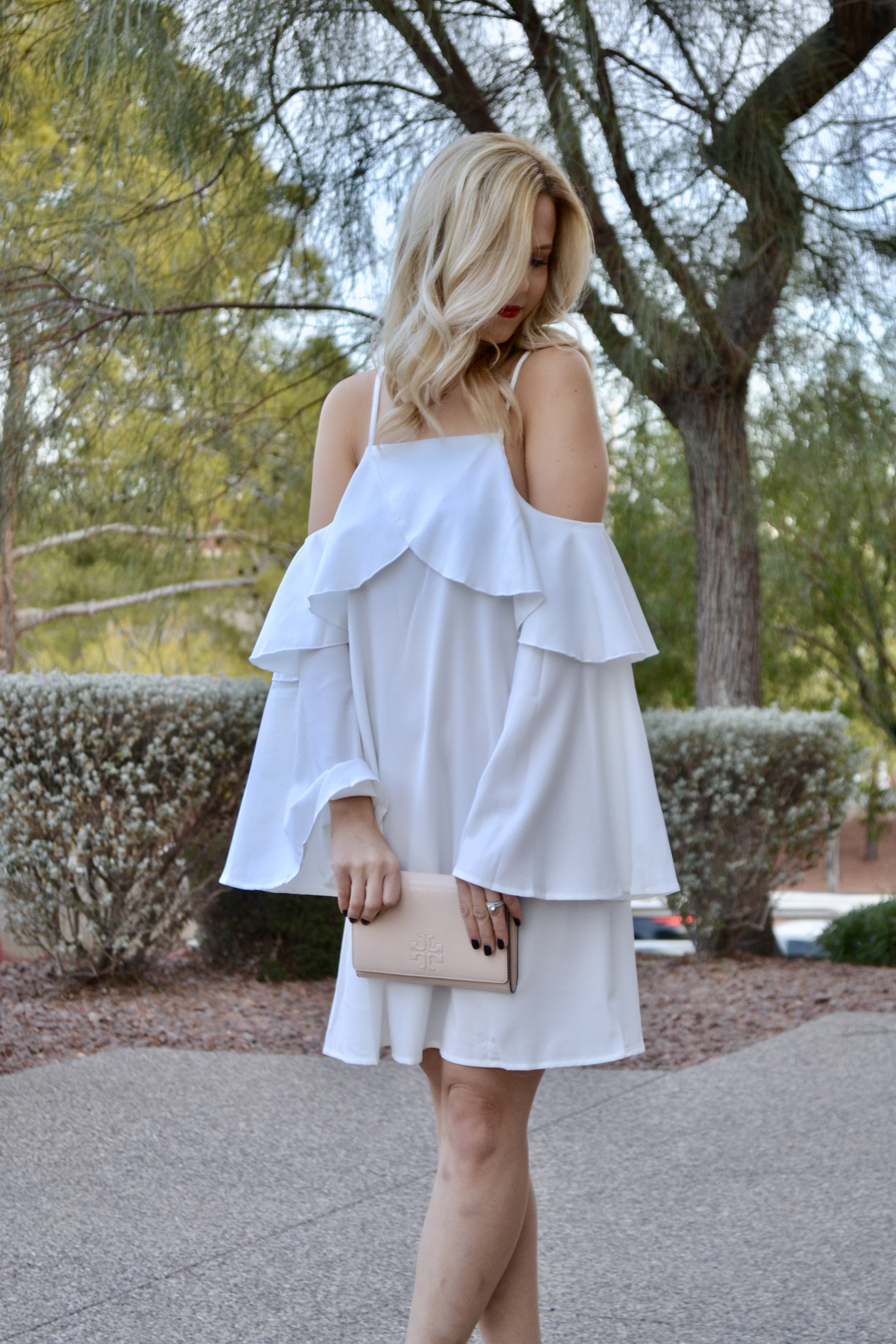 White Dress with flares |What to Wear to Holiday Parties|