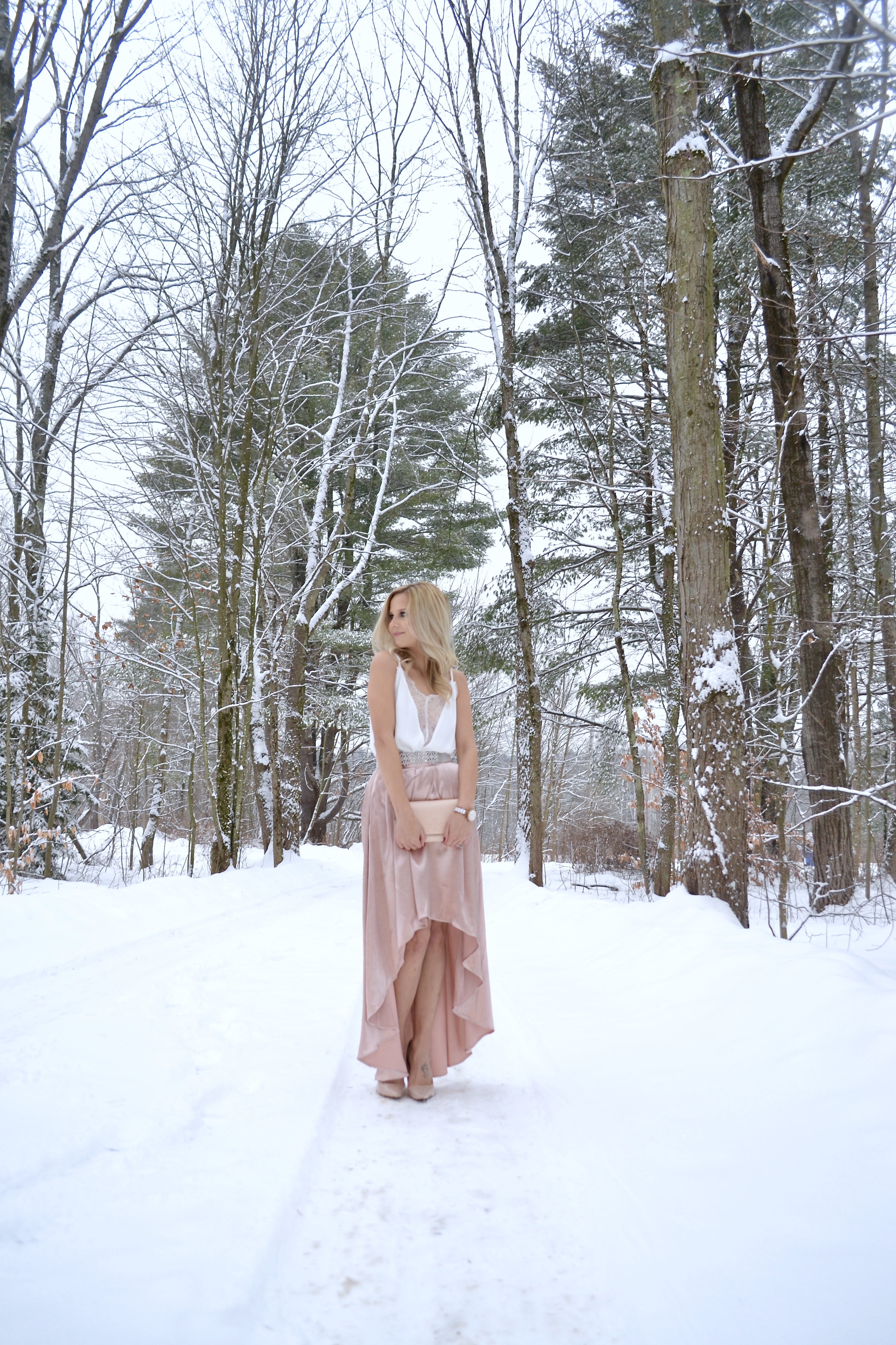 Winter Wonderland with metallic skirt and cami 