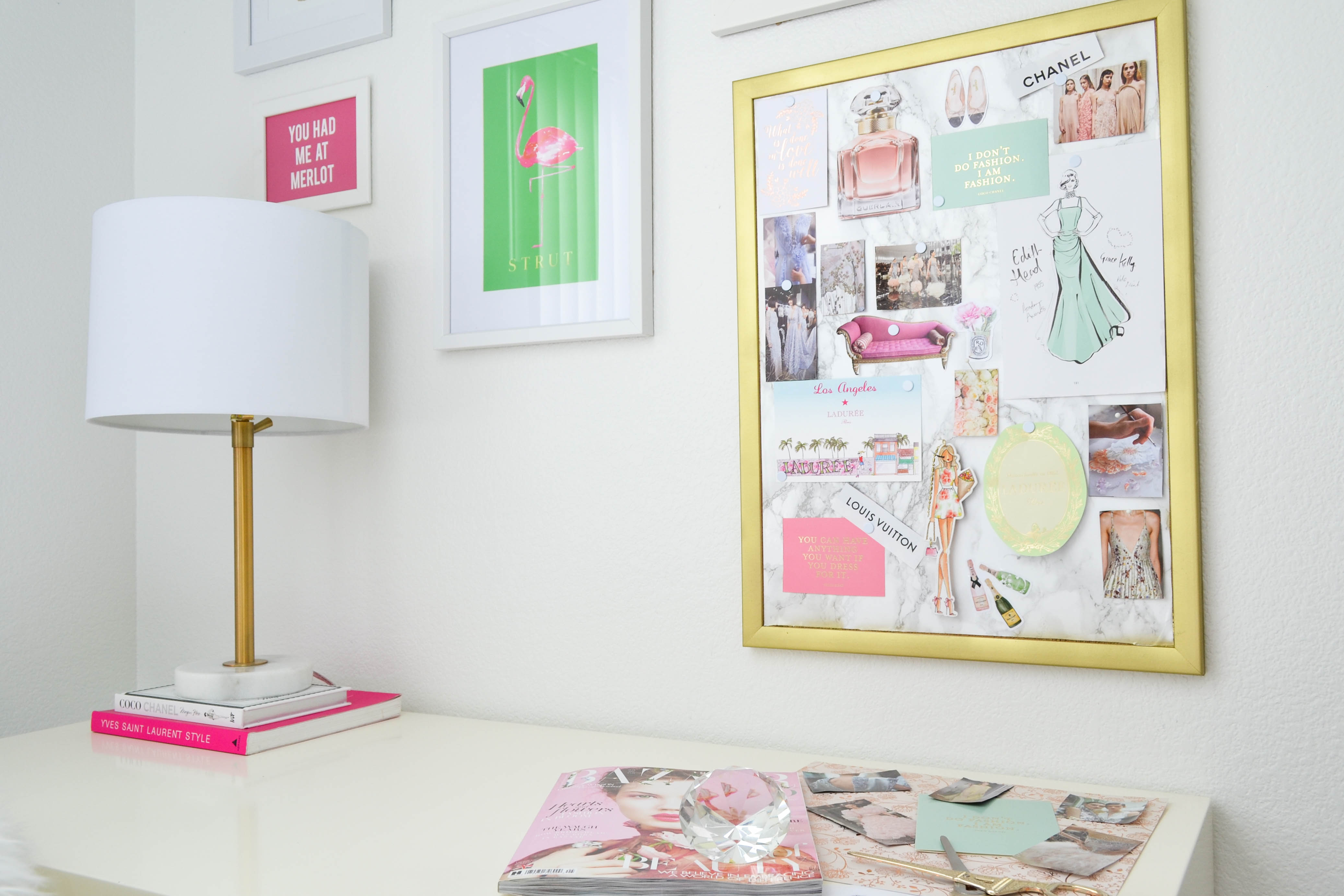 home office, glam office, DIY Vision Board, How to Get Inspired Again