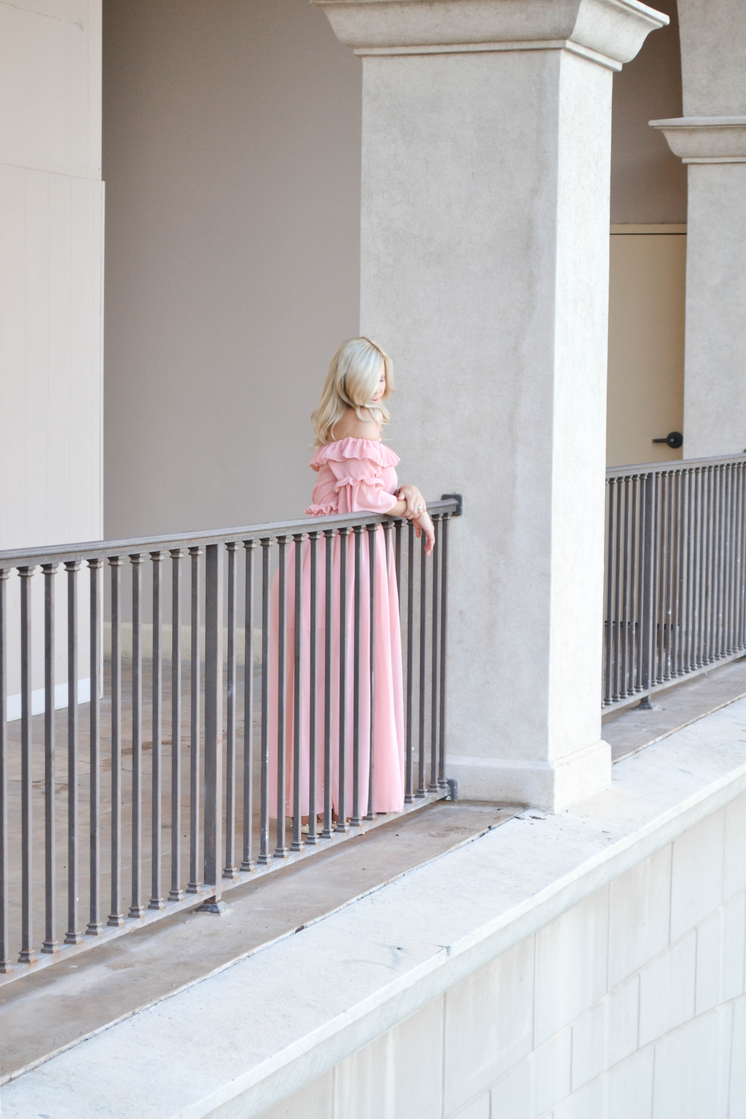 beautiful pink chiffon ruffle dress on glamlifeliving.com