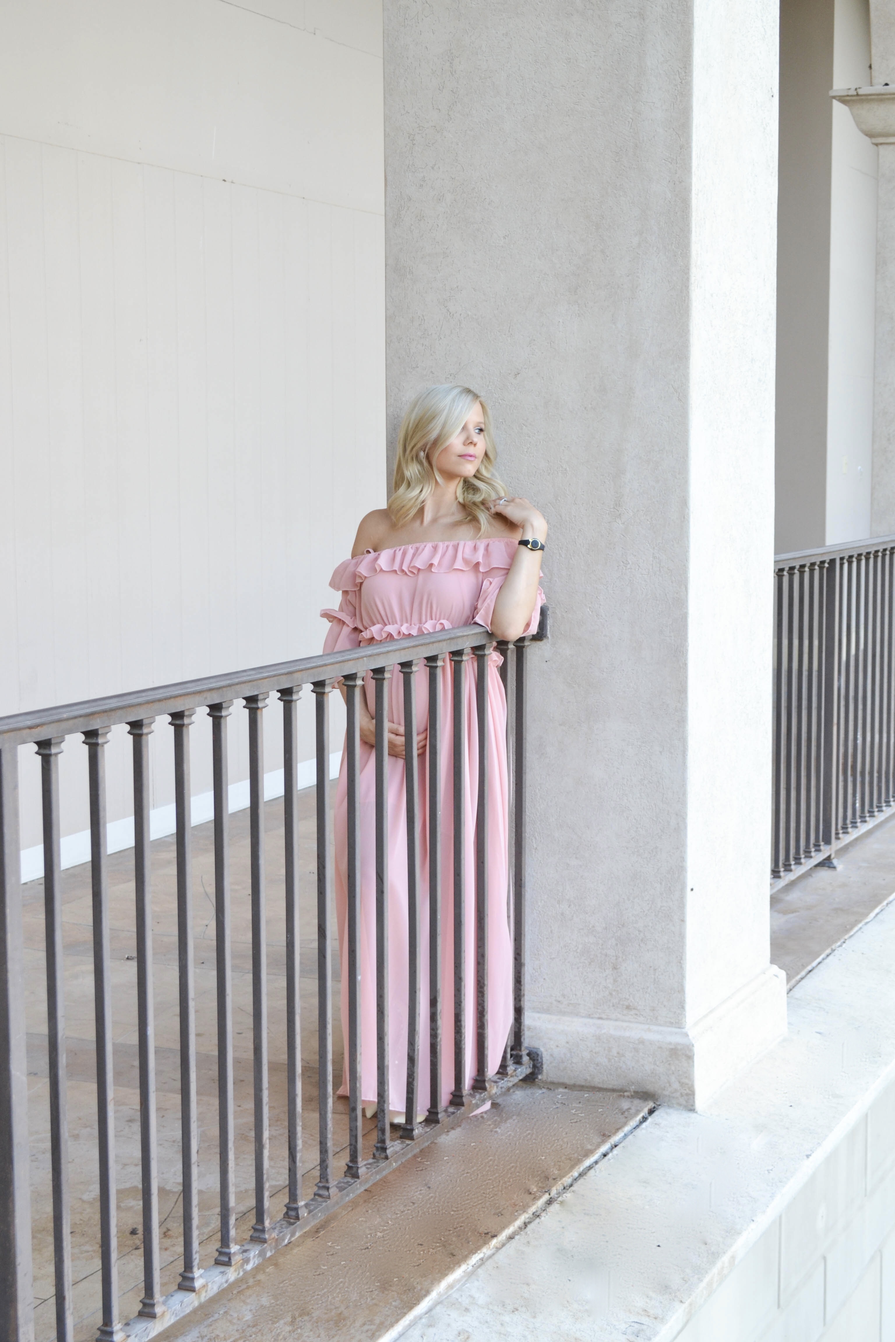 pretty pink ruffle chiffon beach dress