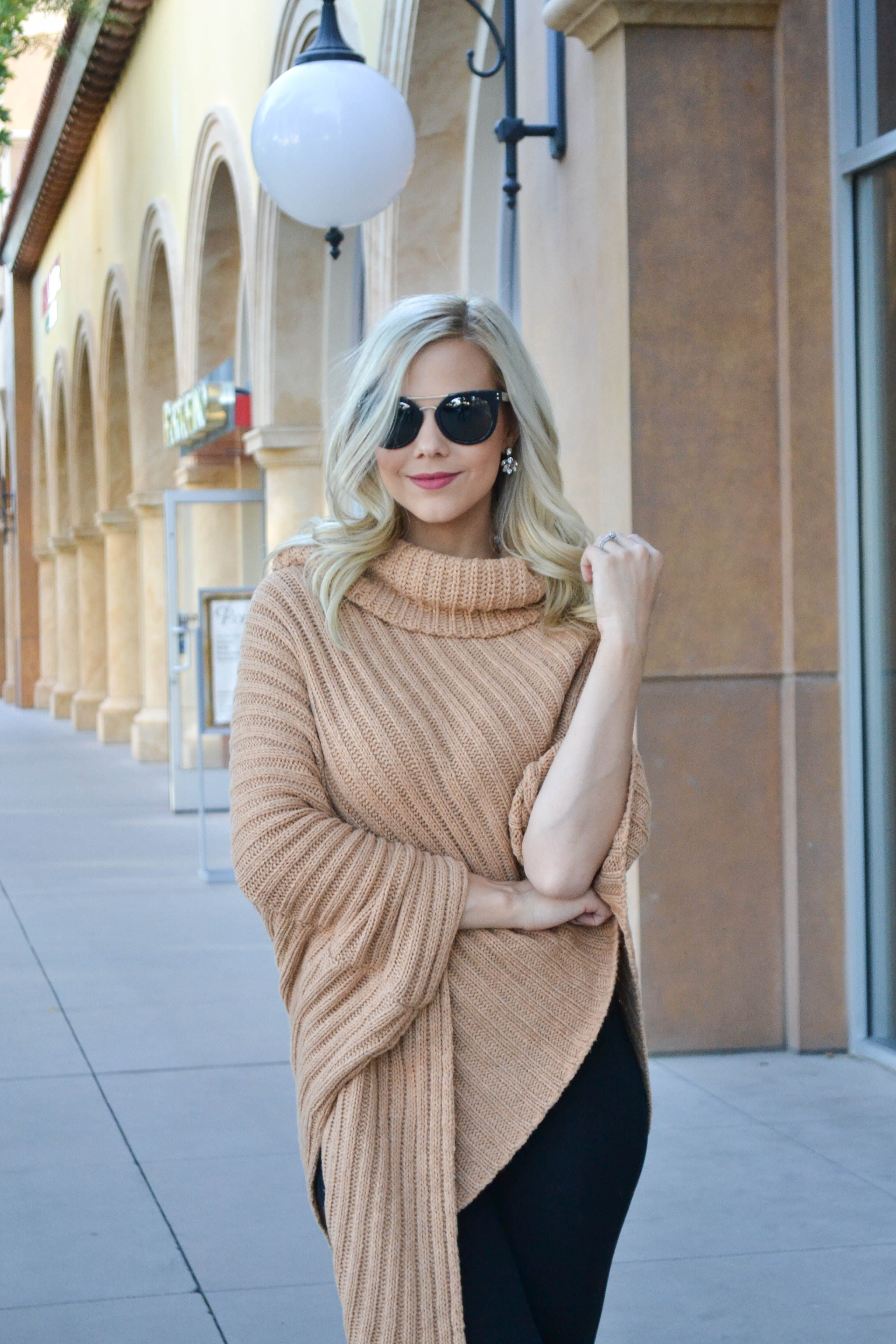 tan poncho, fall style, fall fashion, fashion blogger fall style