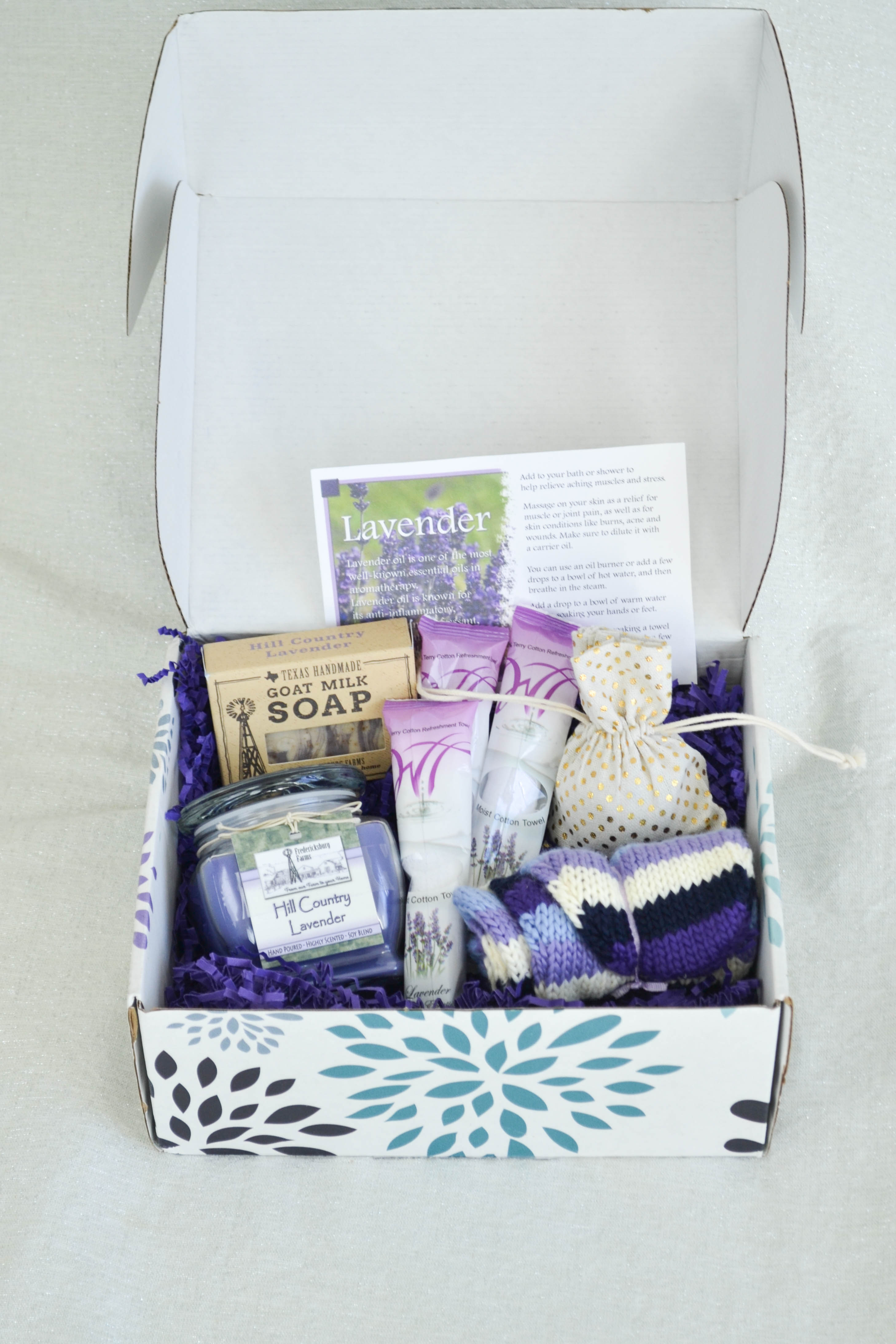 lavender gift box, bridal gifts, subscription box