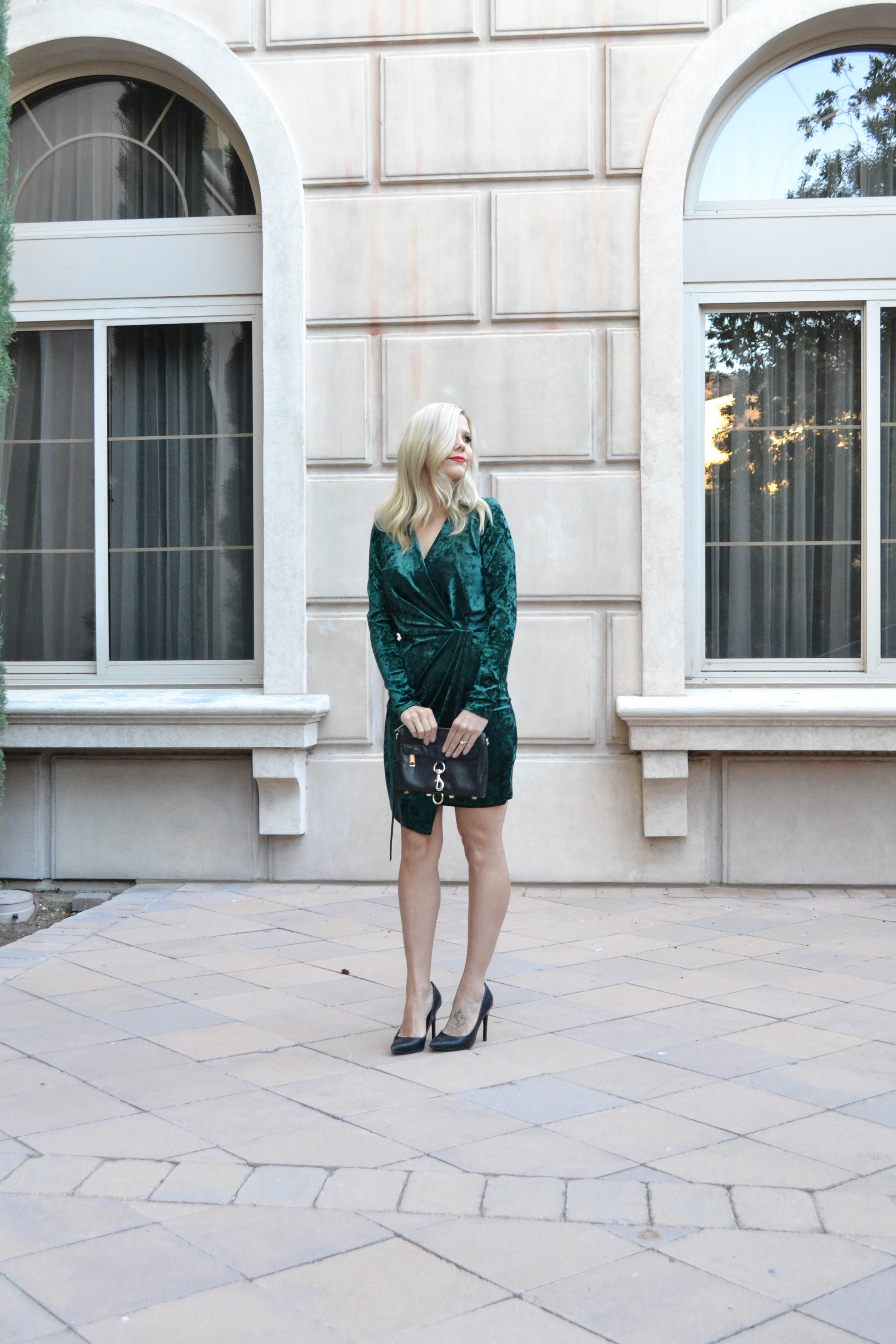 green velvet party dress for Holiday