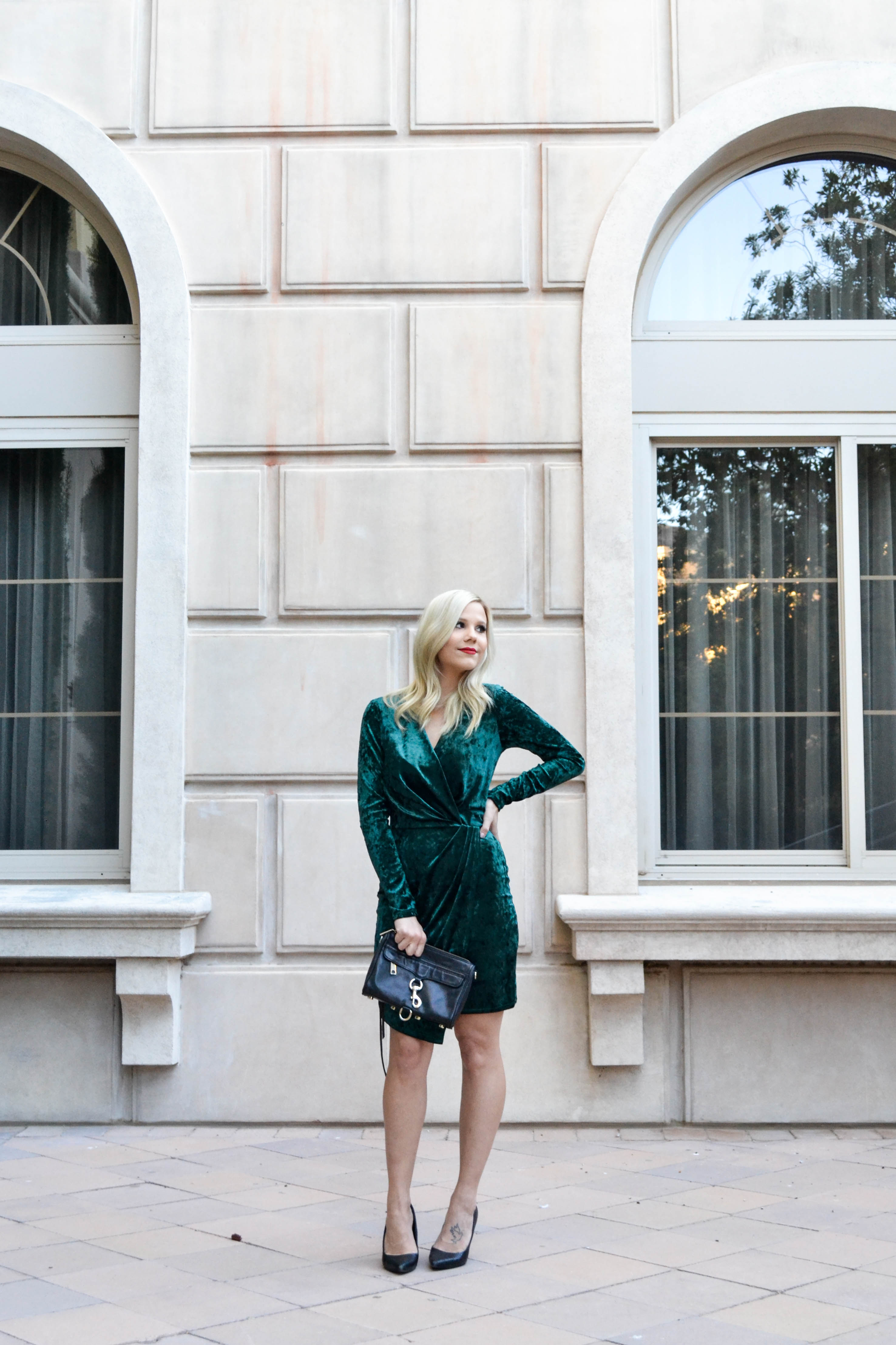 green velvet Holiday party dress