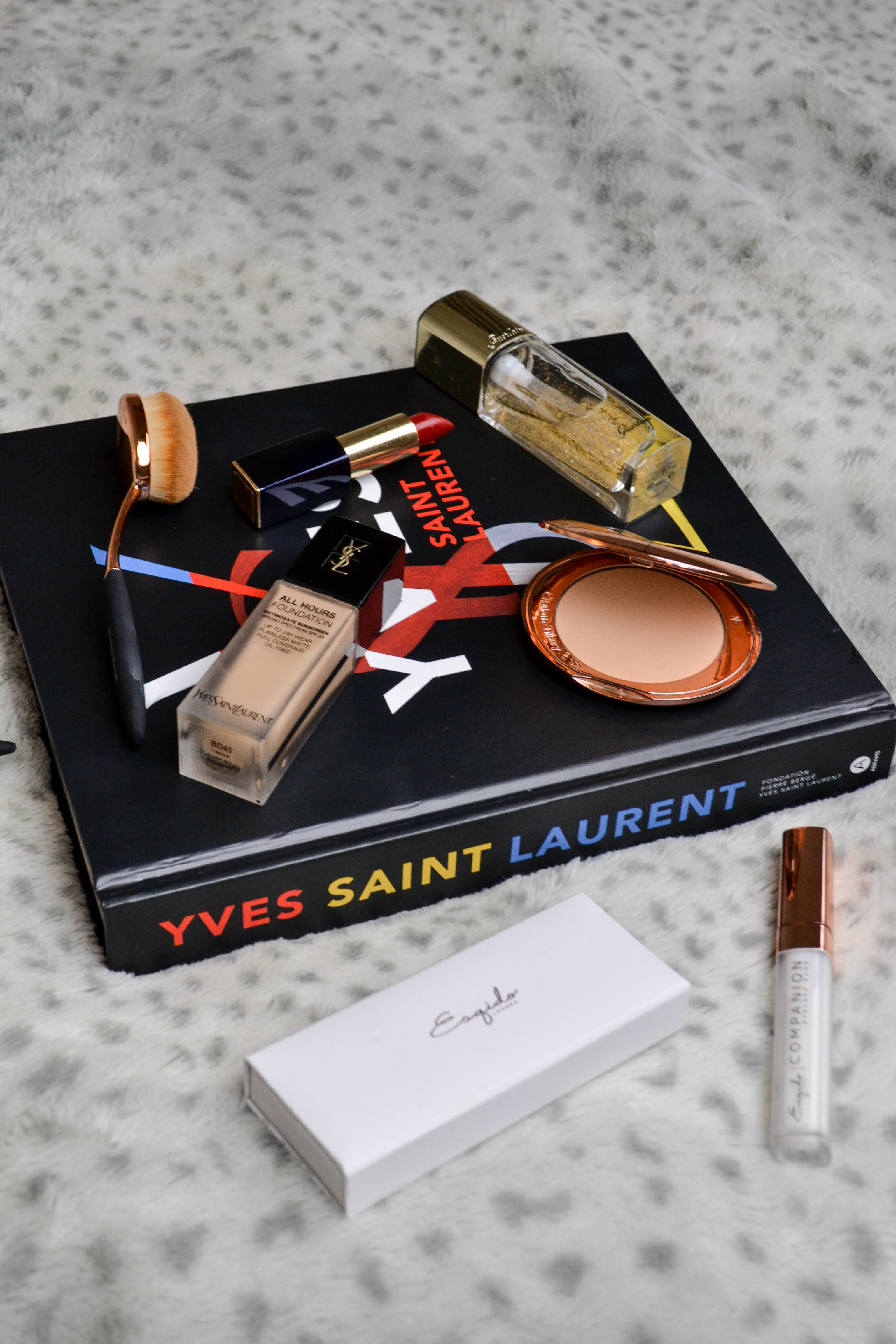 Holiday Makeup Look, holidays, ysl coffee table book, Christmas makeup