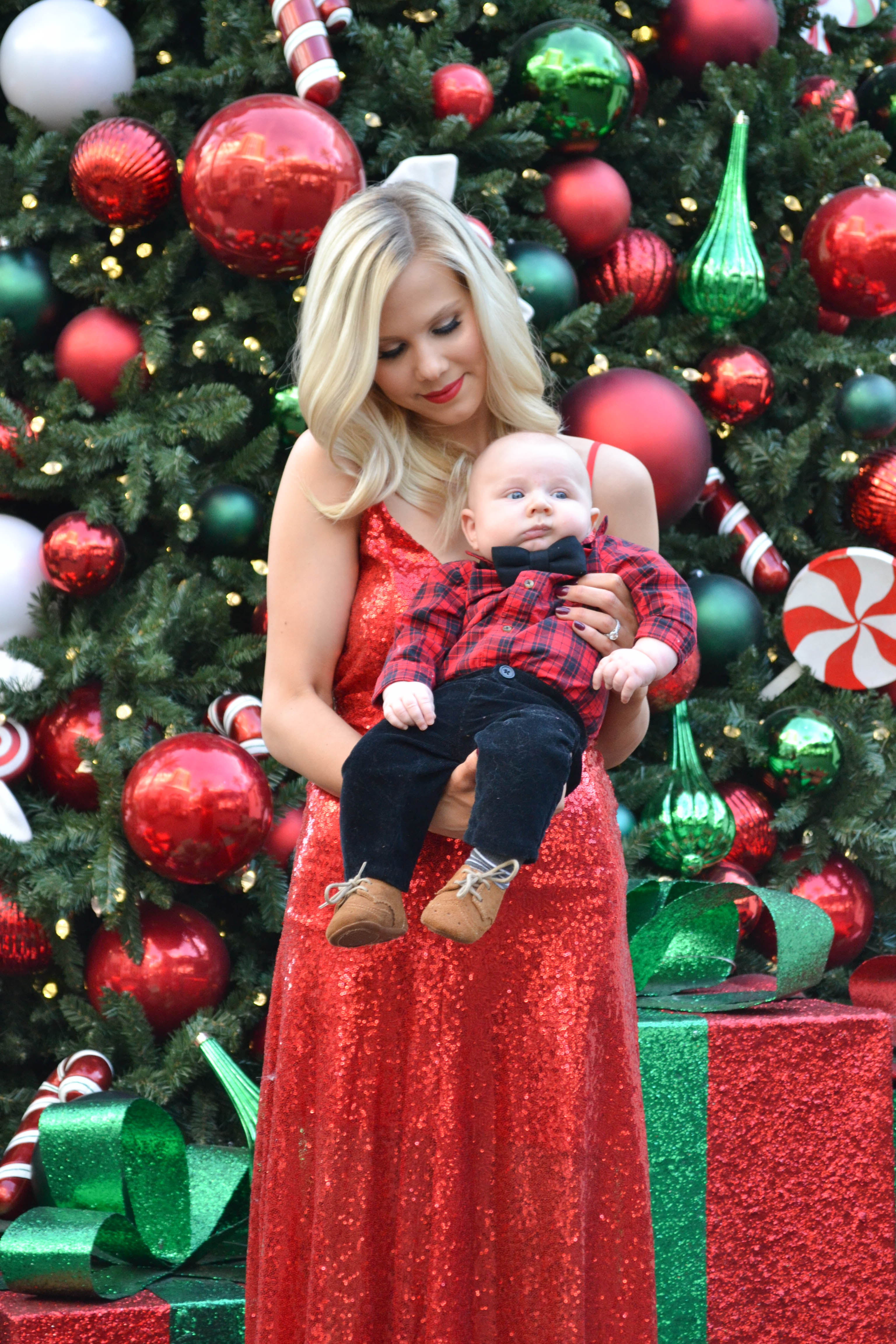 mother and son Holiday picture, Christmas card photo, Holiday family photo