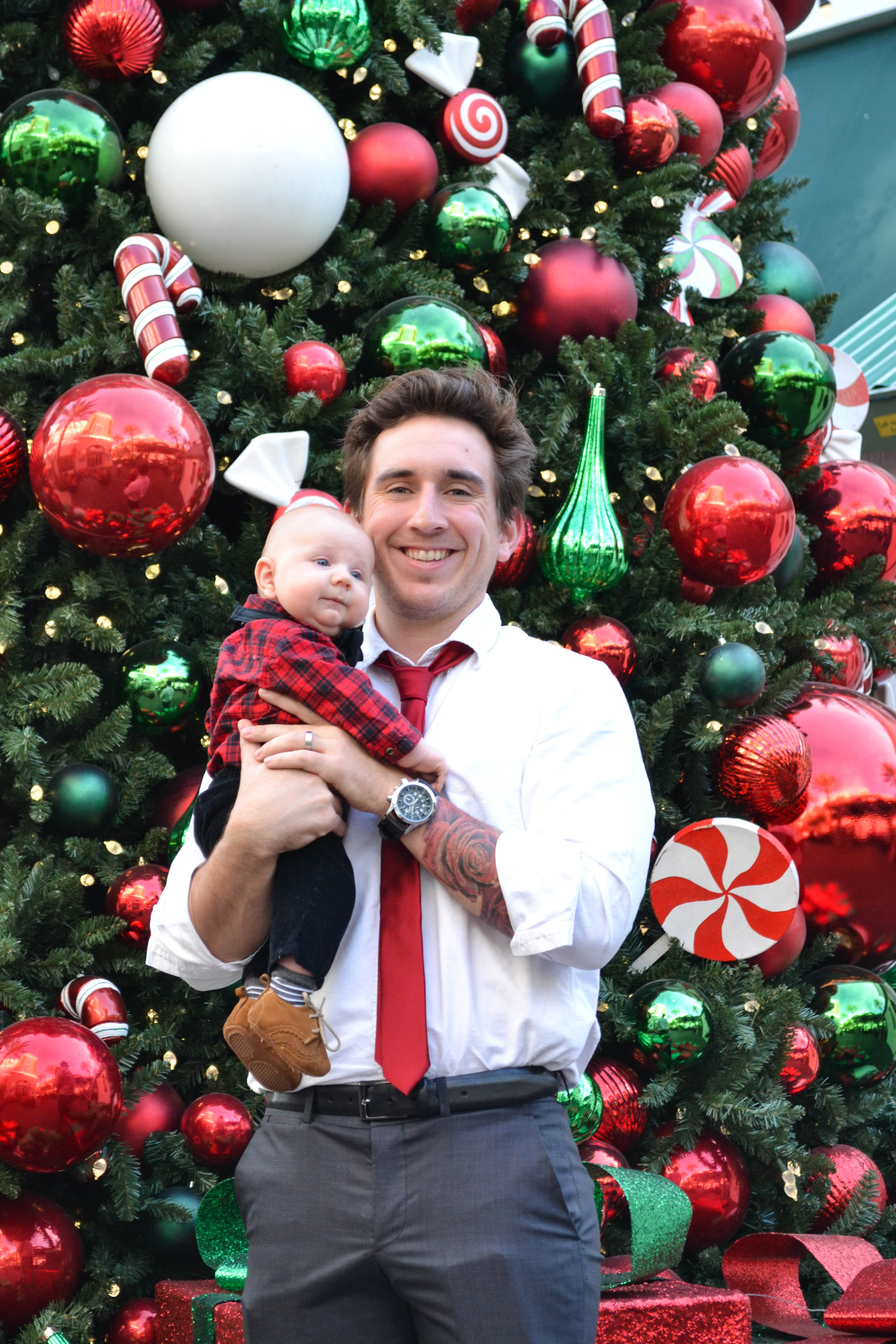 father and son Christmas photos