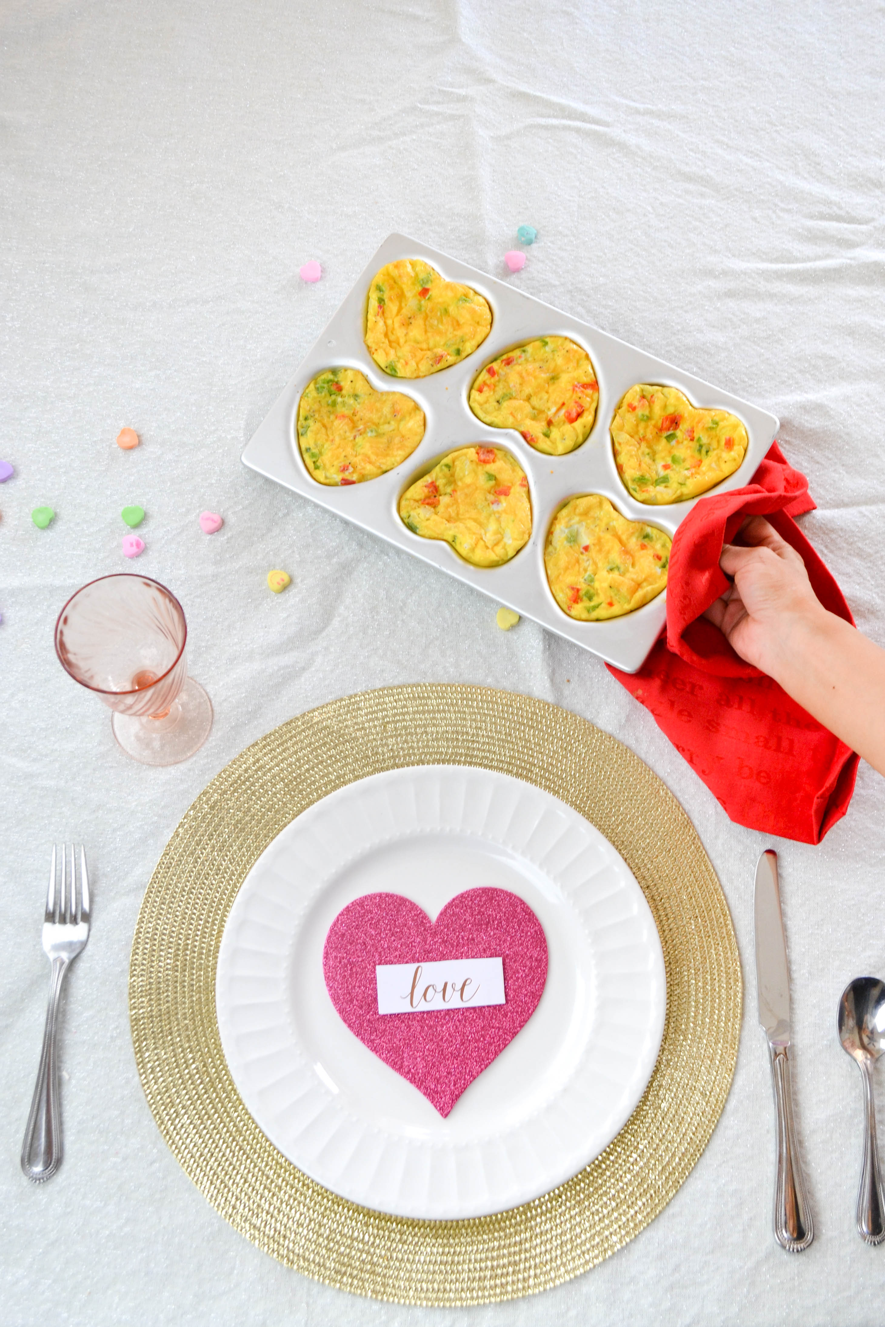 heart shaped egg bake for Valentine's Day