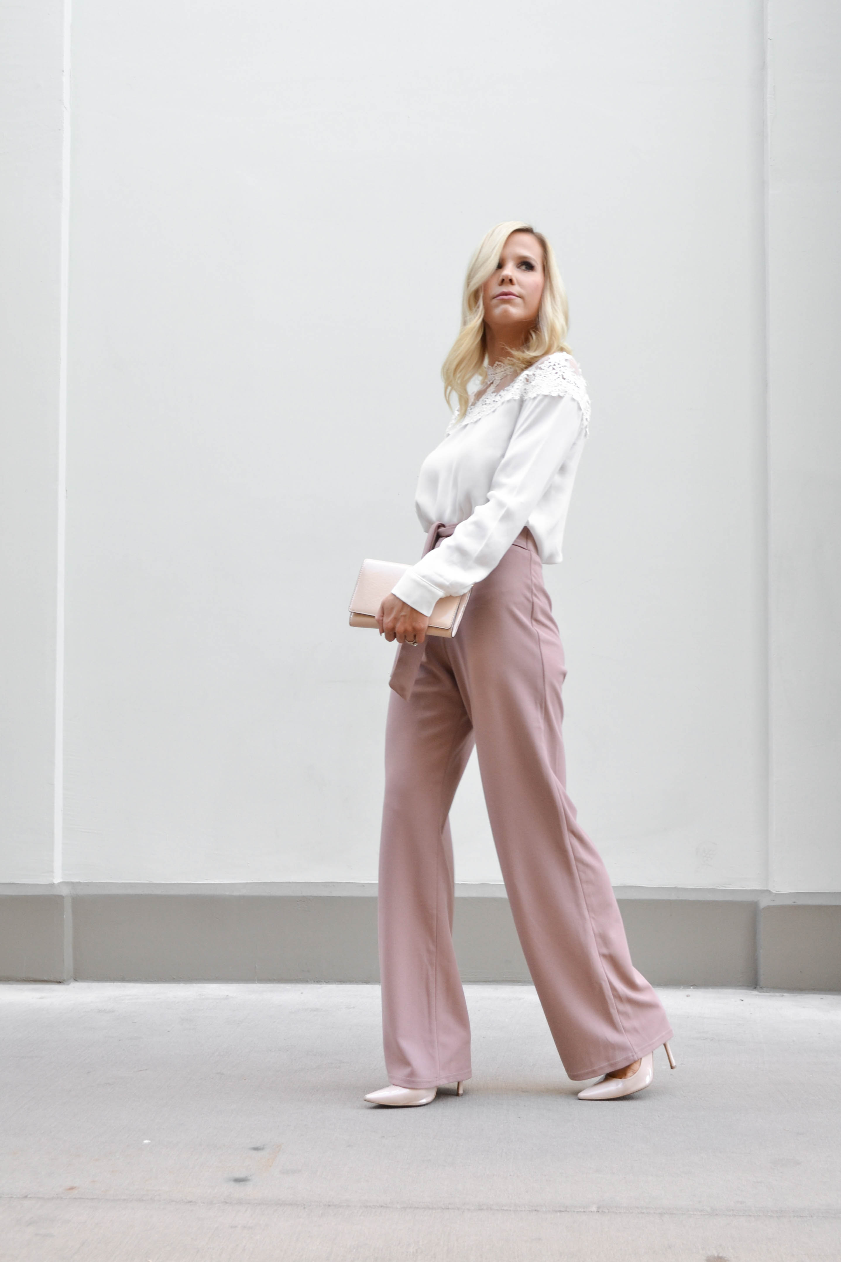 trendy pants, palazzo pants, romantic feminine style