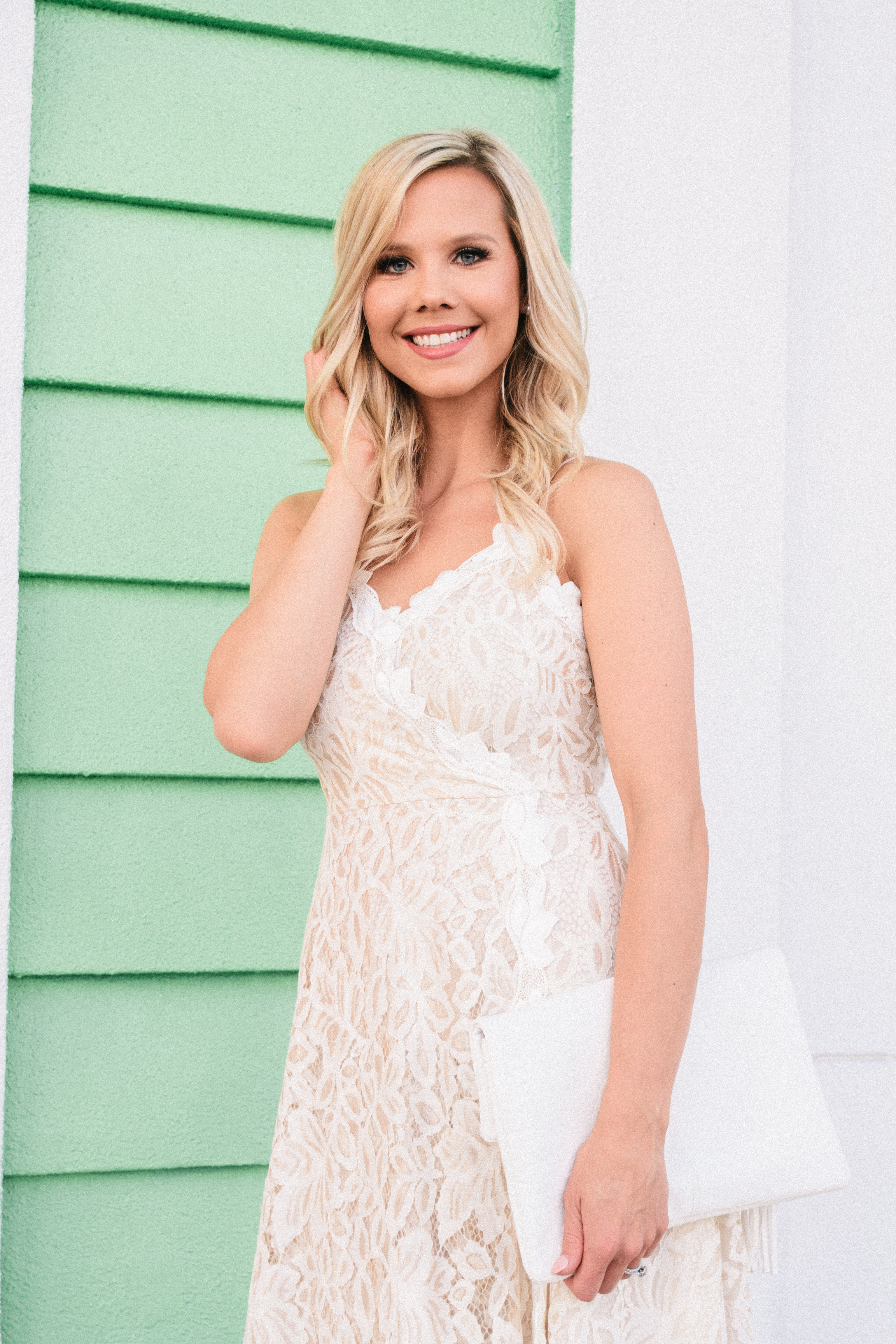 soft yellow and white lace dress, glamlifeliving, fashion blogger from Las Vegas