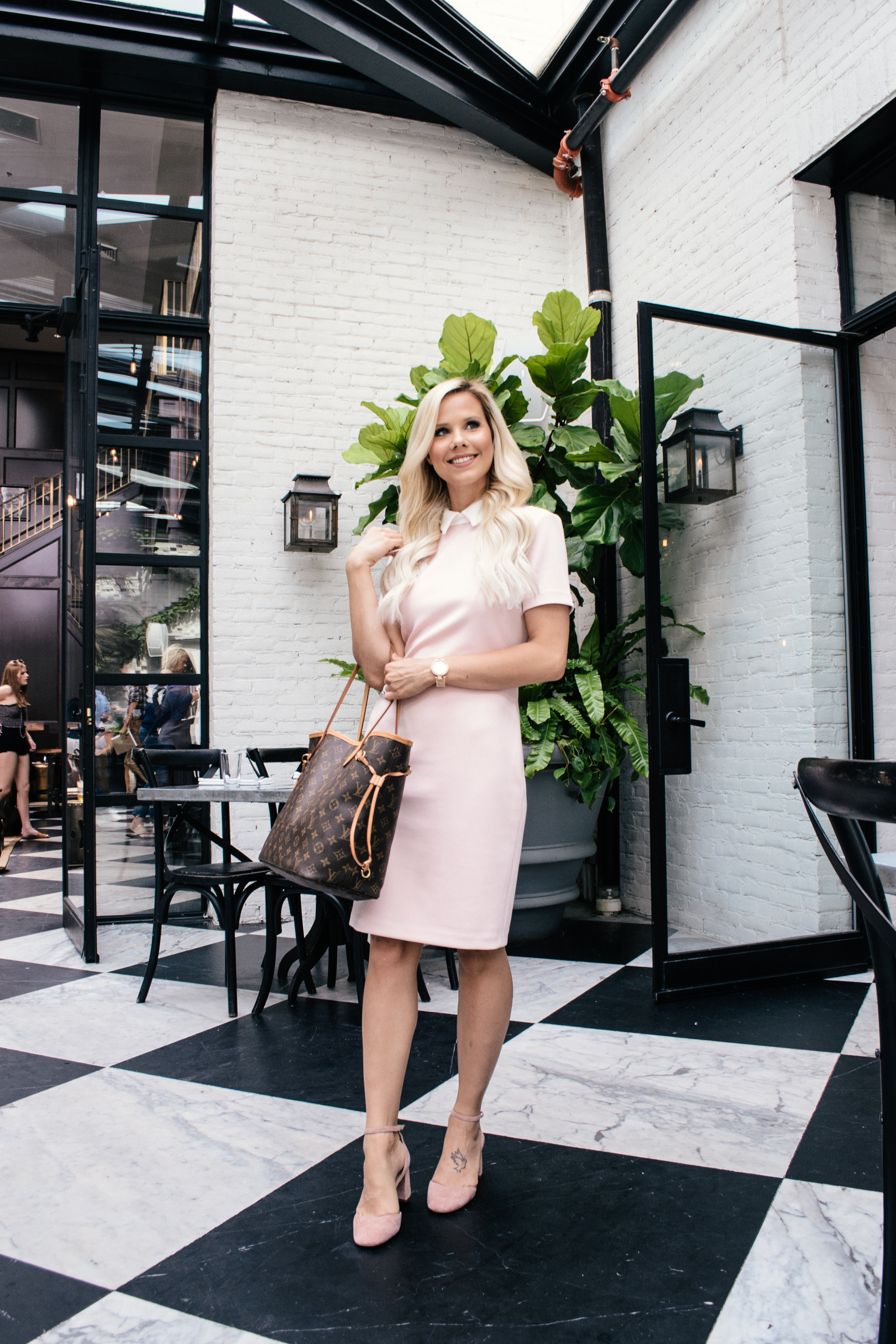 pink collar dress, Ivanka trump dress, work dress