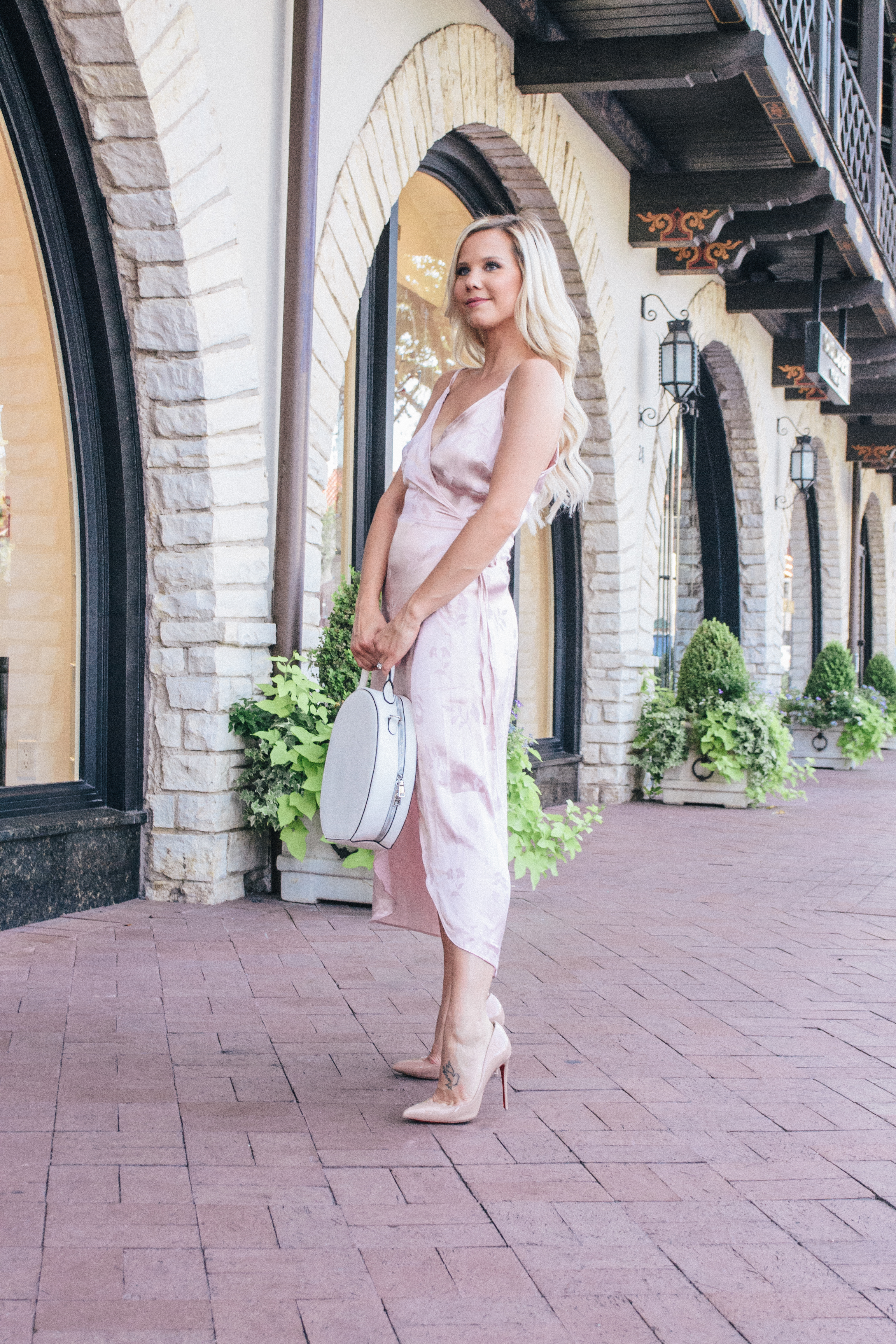 beautiful pink jacquard dress 