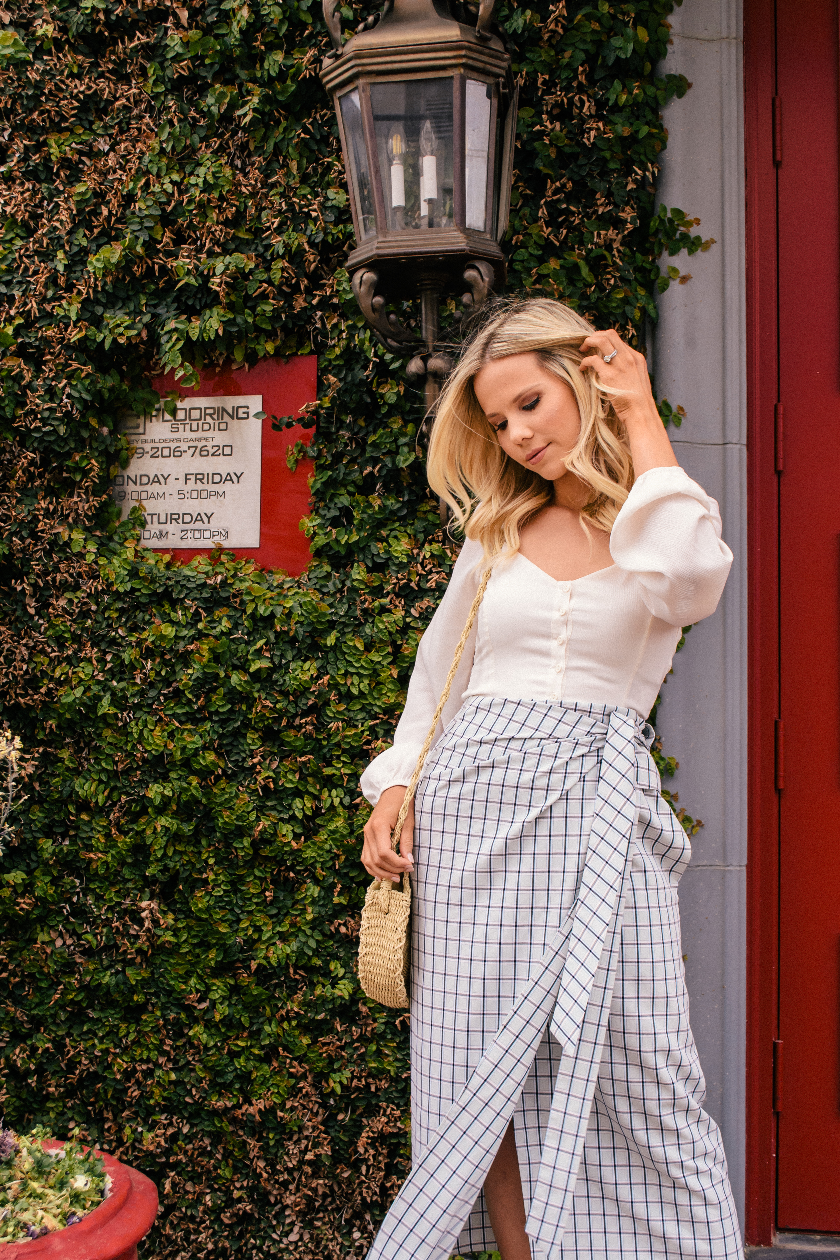 summer outfit 2019 with a check midi wrap skirt #wrapskirt