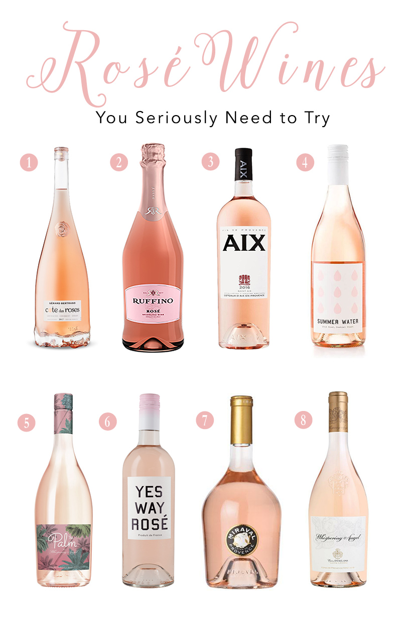 Rosé wines for spring and summer, best rosé wines, rosé wines to try #rosé #roseallday #wine