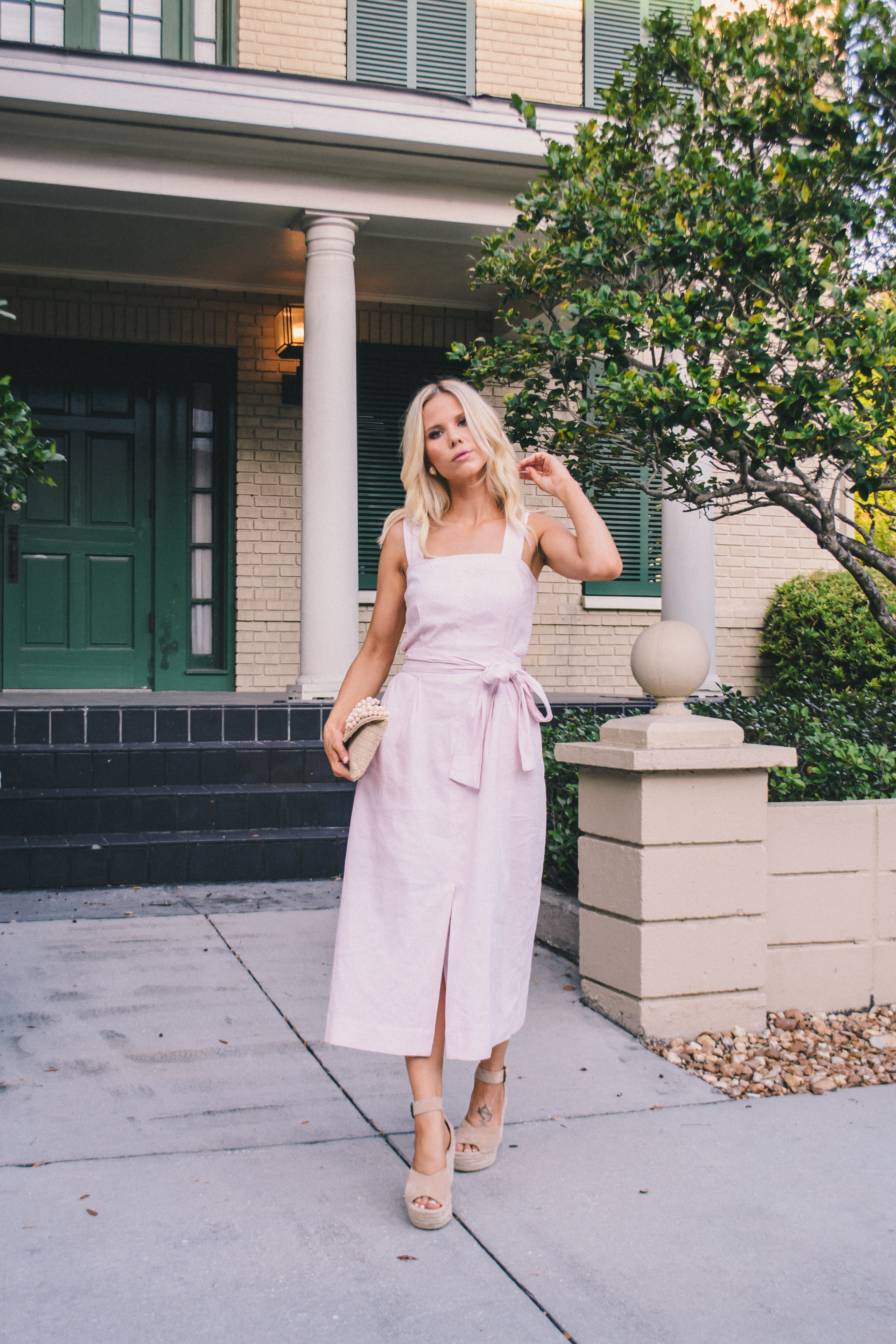 pink linen dress by Vince Cameo, linen dress for summer, pink dresses for 2019 #pinkdress #linendress #vincecamuto