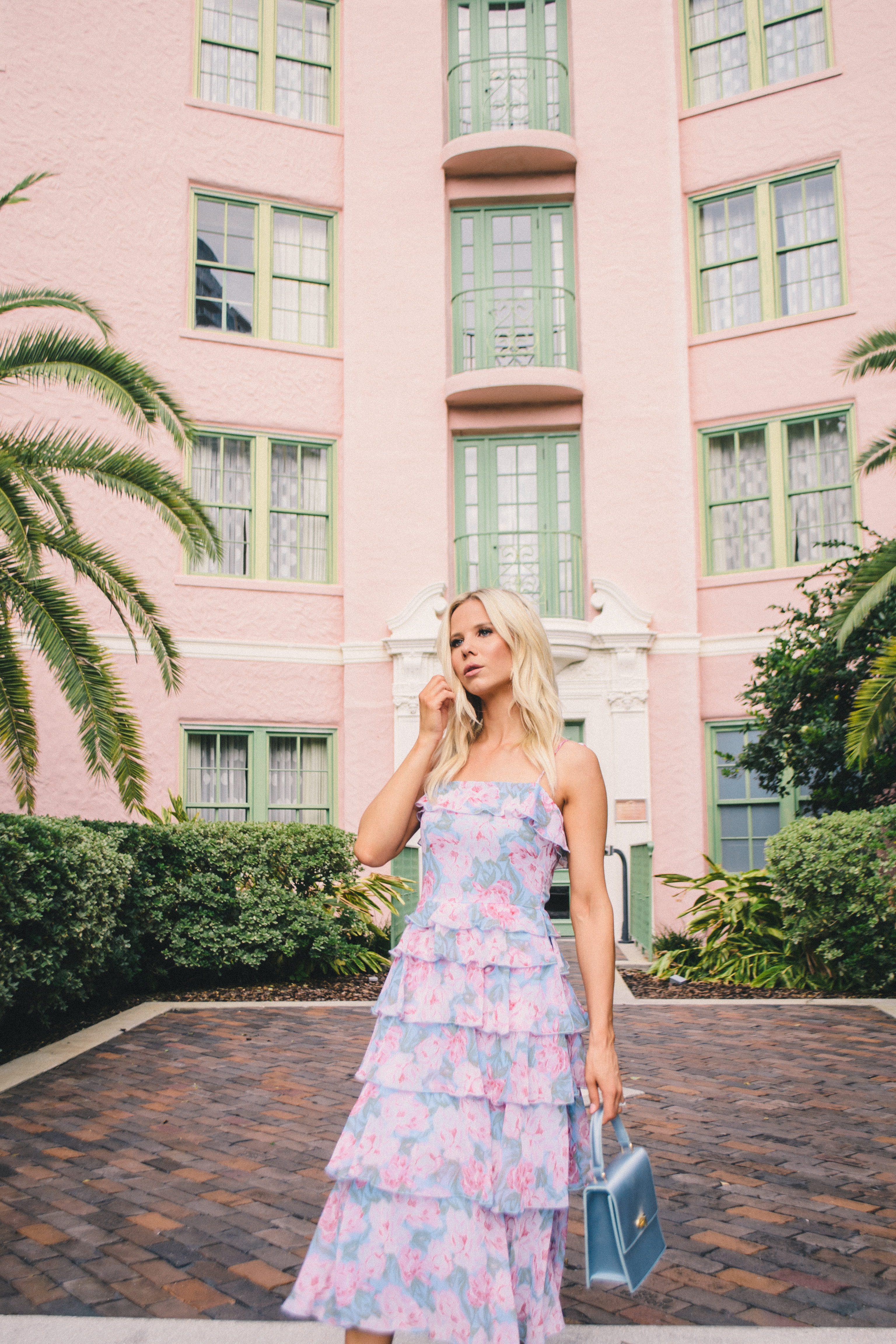 Tampa blogger, Florida blogger, Florida fashion blogger, tiered floral midi dress #weddingguestdress #tropicalwedding #floridablogger #tampablogger