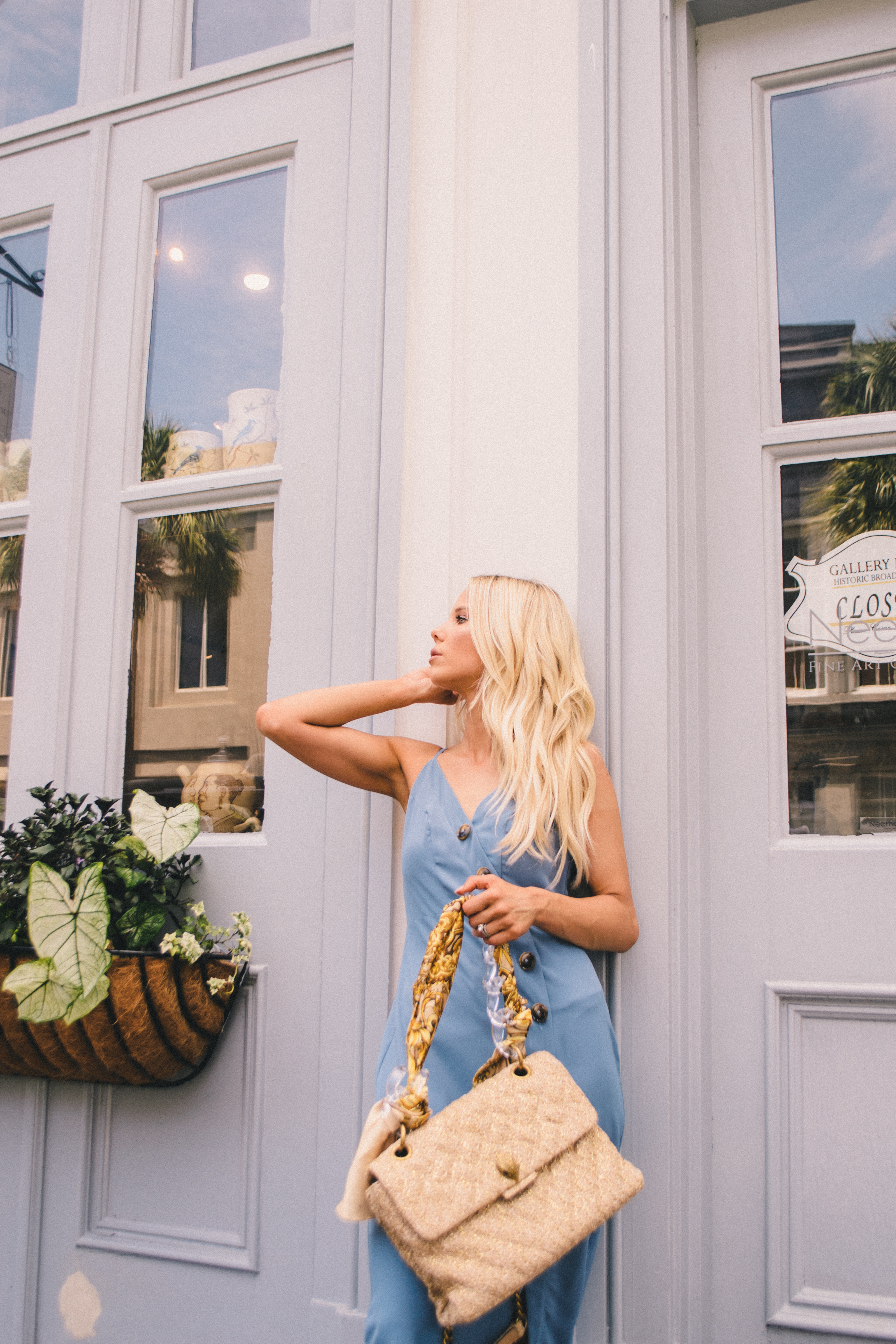 blue button front midi dress from Amazon, Glam Life Living, Tampa fashion blogger #tampablogger #amazonfashion