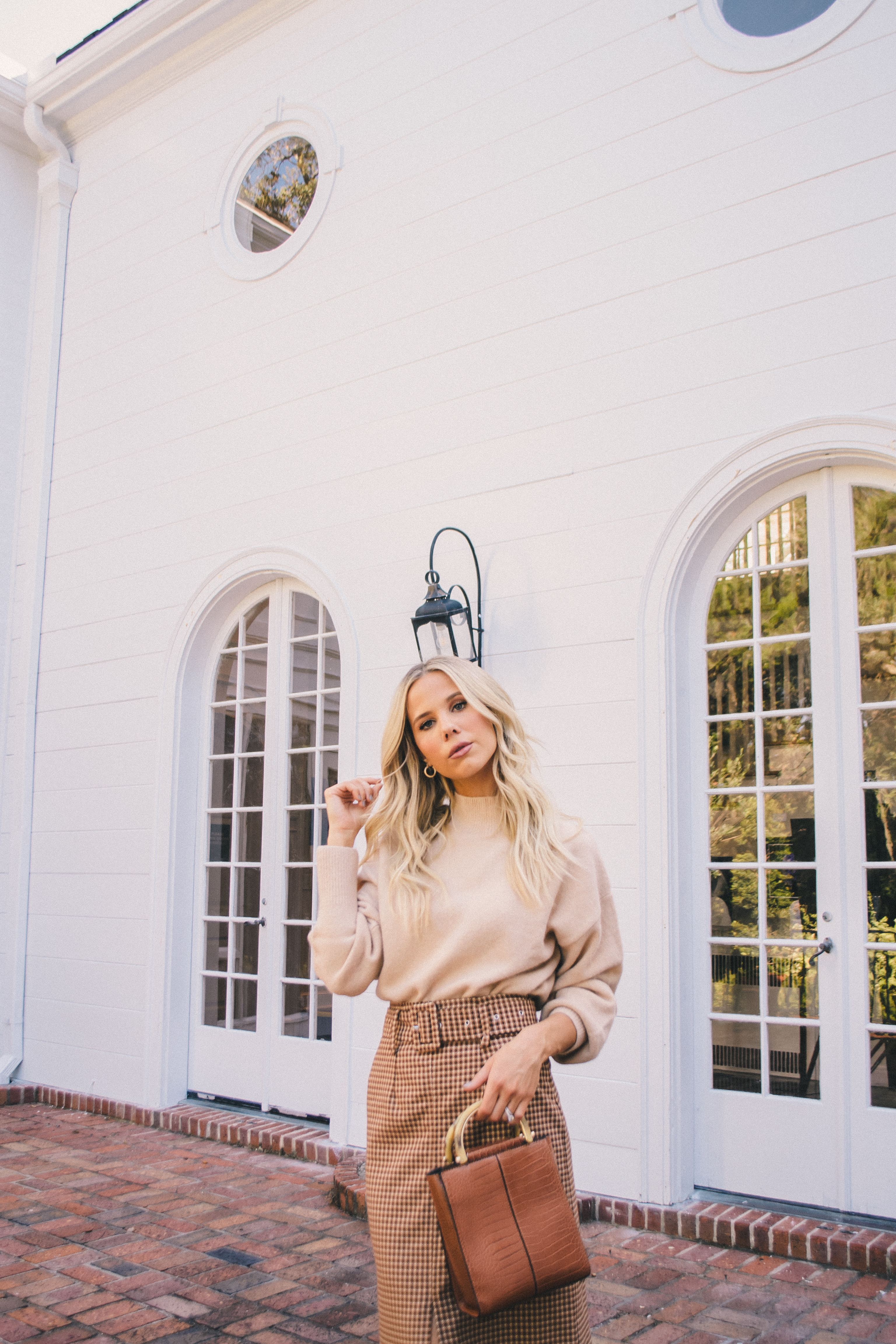 beige sweaters, plaid belted midi skirt, black booties, fall outfit, fall 2019 outfit, fall style, fall fashion, best sweaters for fall #midiskirt #plaid #sweater #fallfashion #sweaterweather 