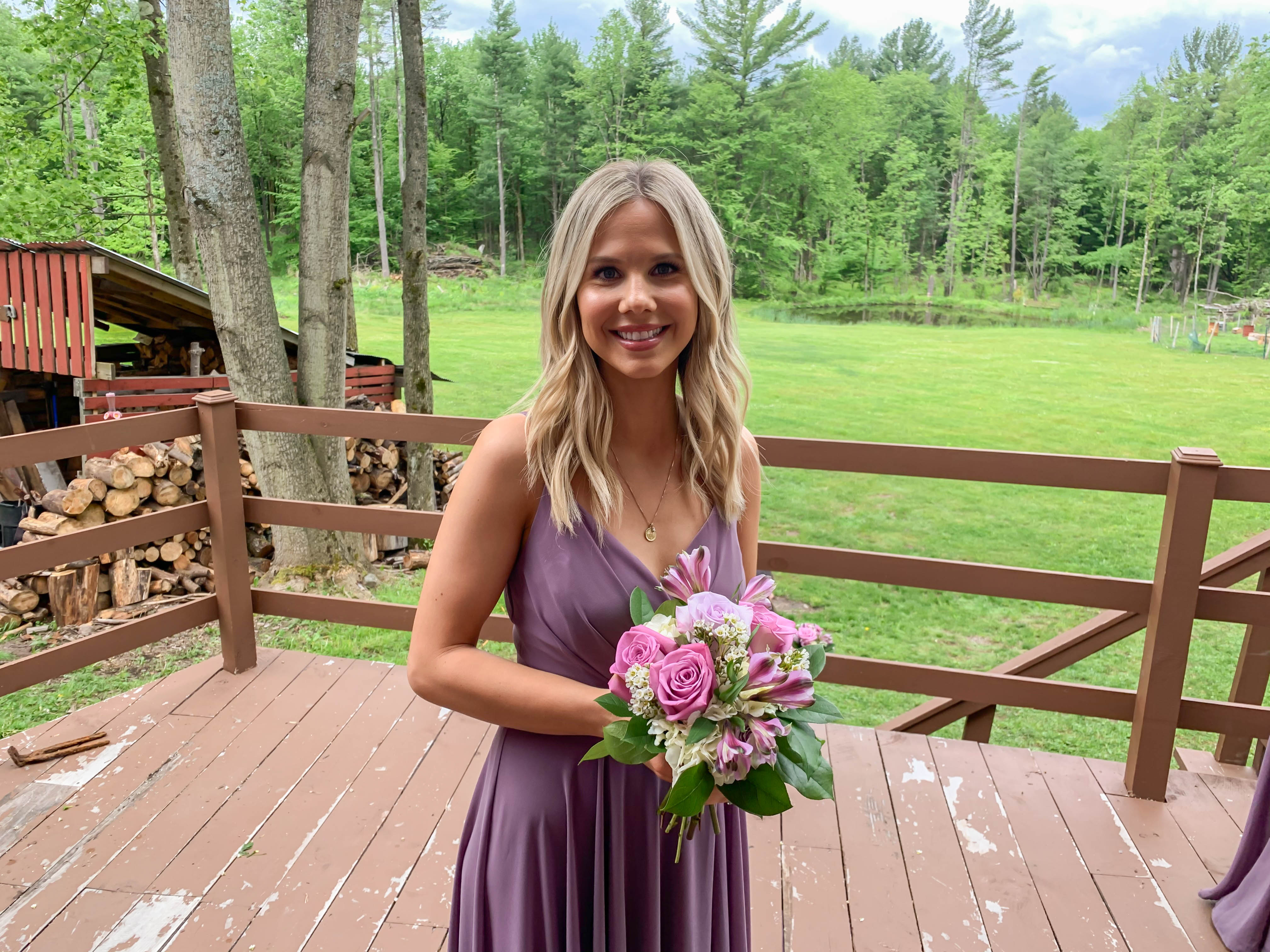 farm wedding in purple bridesmaid dress #bridesmaiddress 