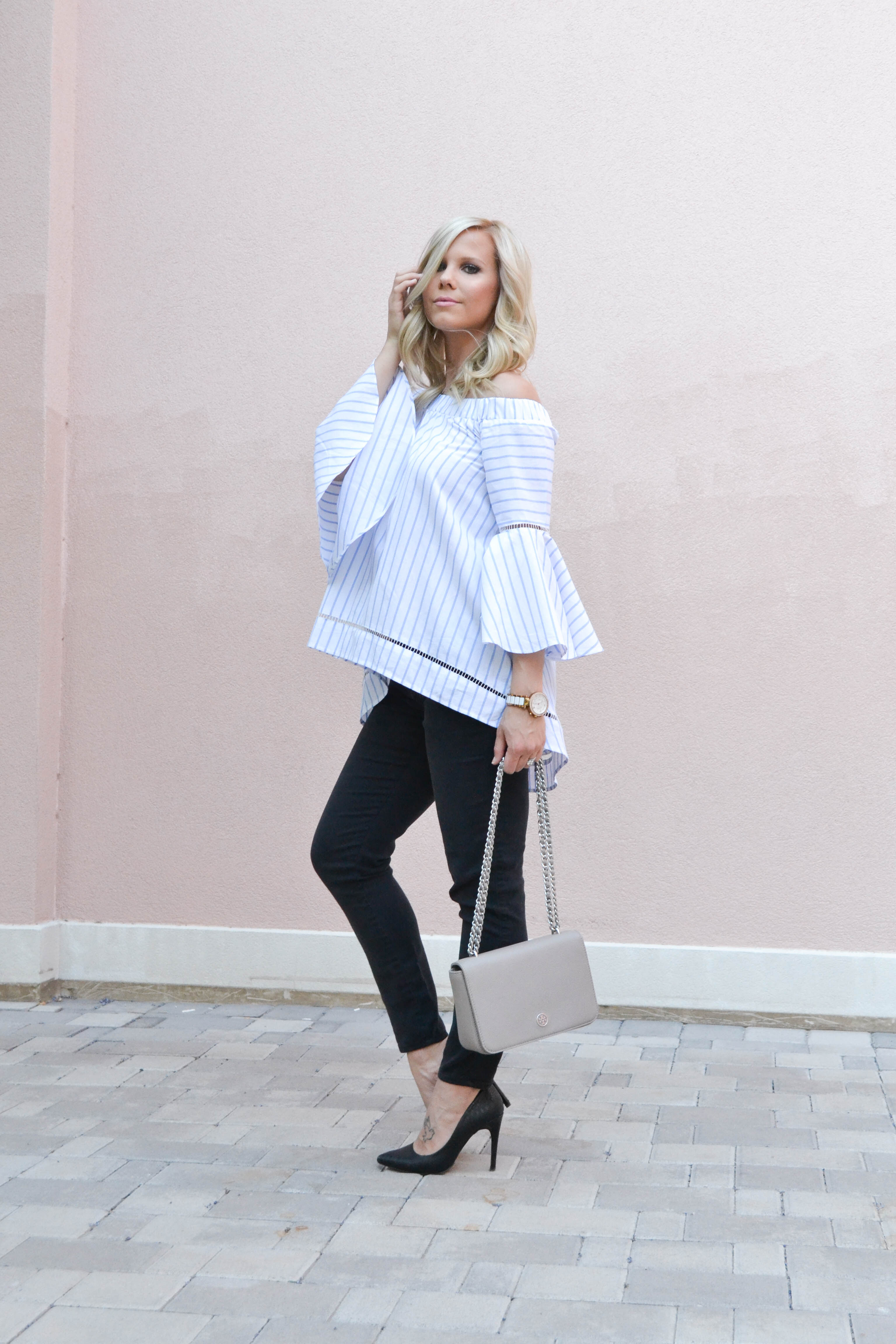 blogger style, fashion blogger, bell sleeve off the shoulder top, summer fashion