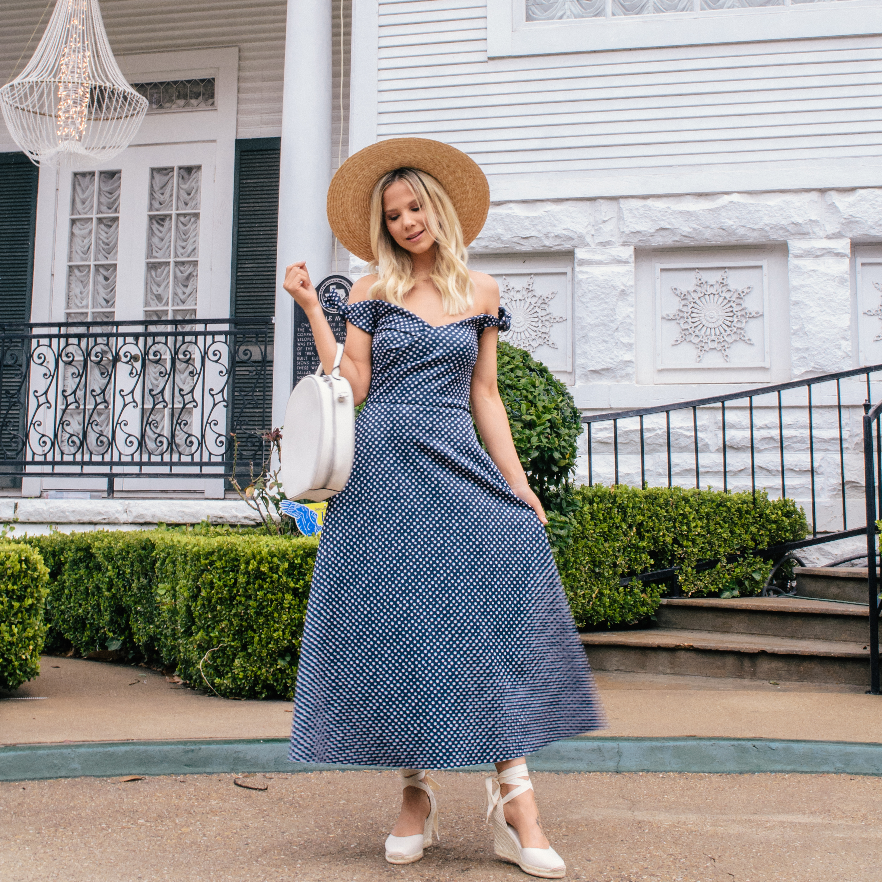 Navy Polka Dot Dress