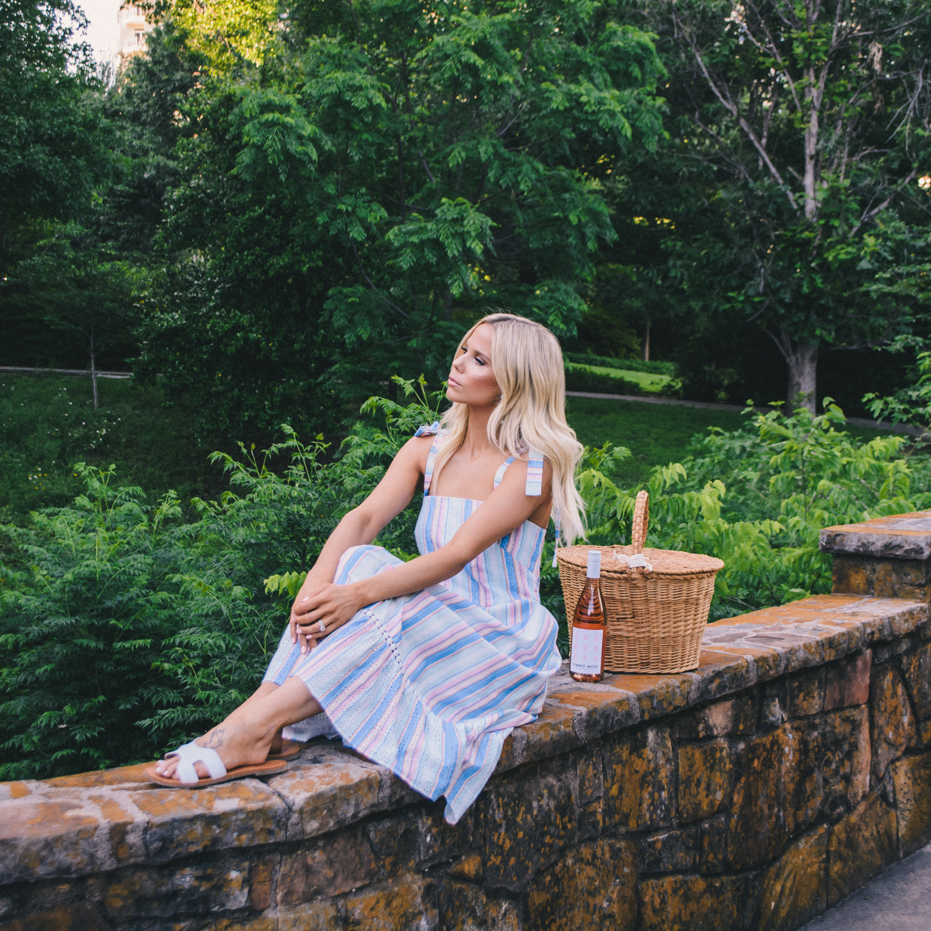 Shoshanna striped maxi dress