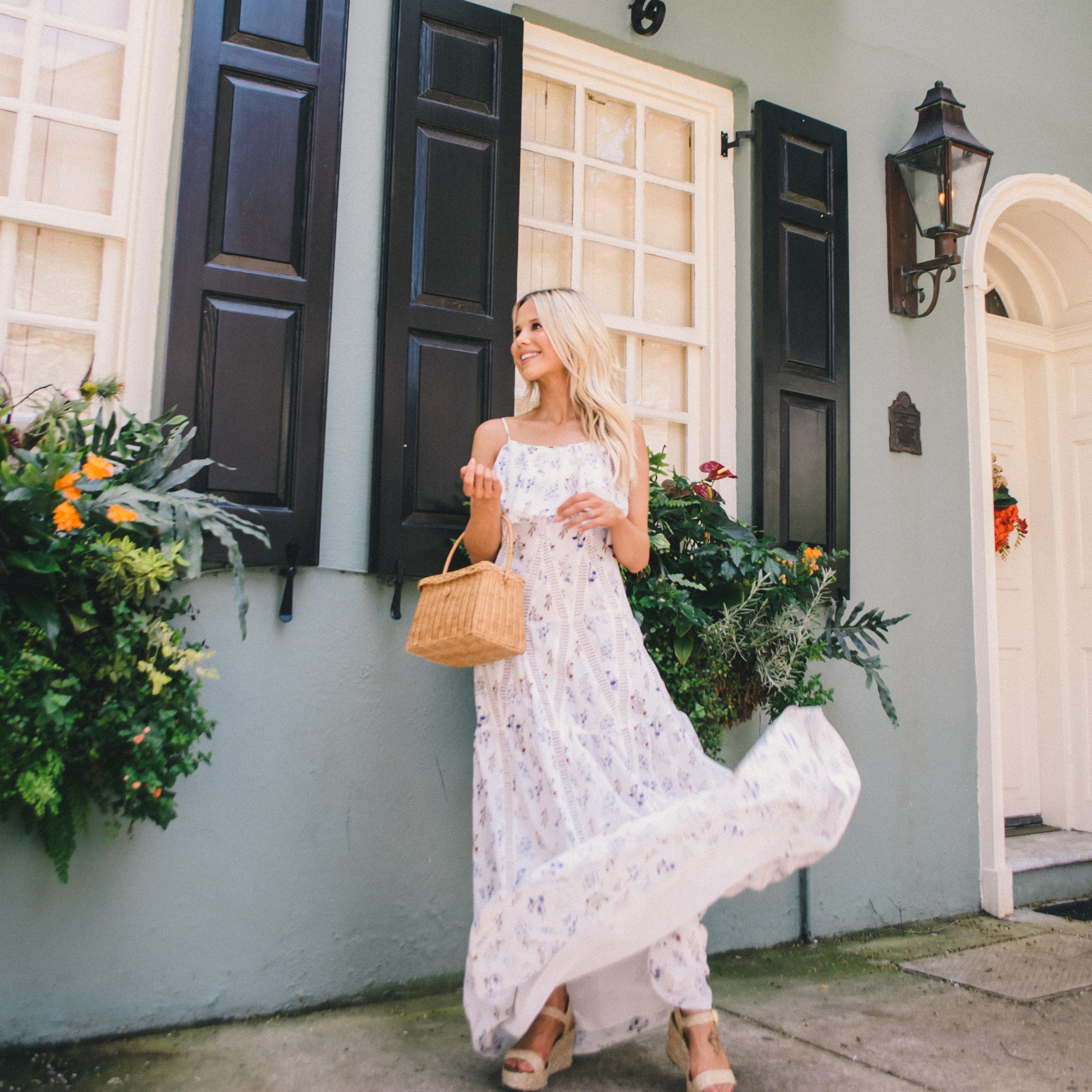 Botanical print maxi dress