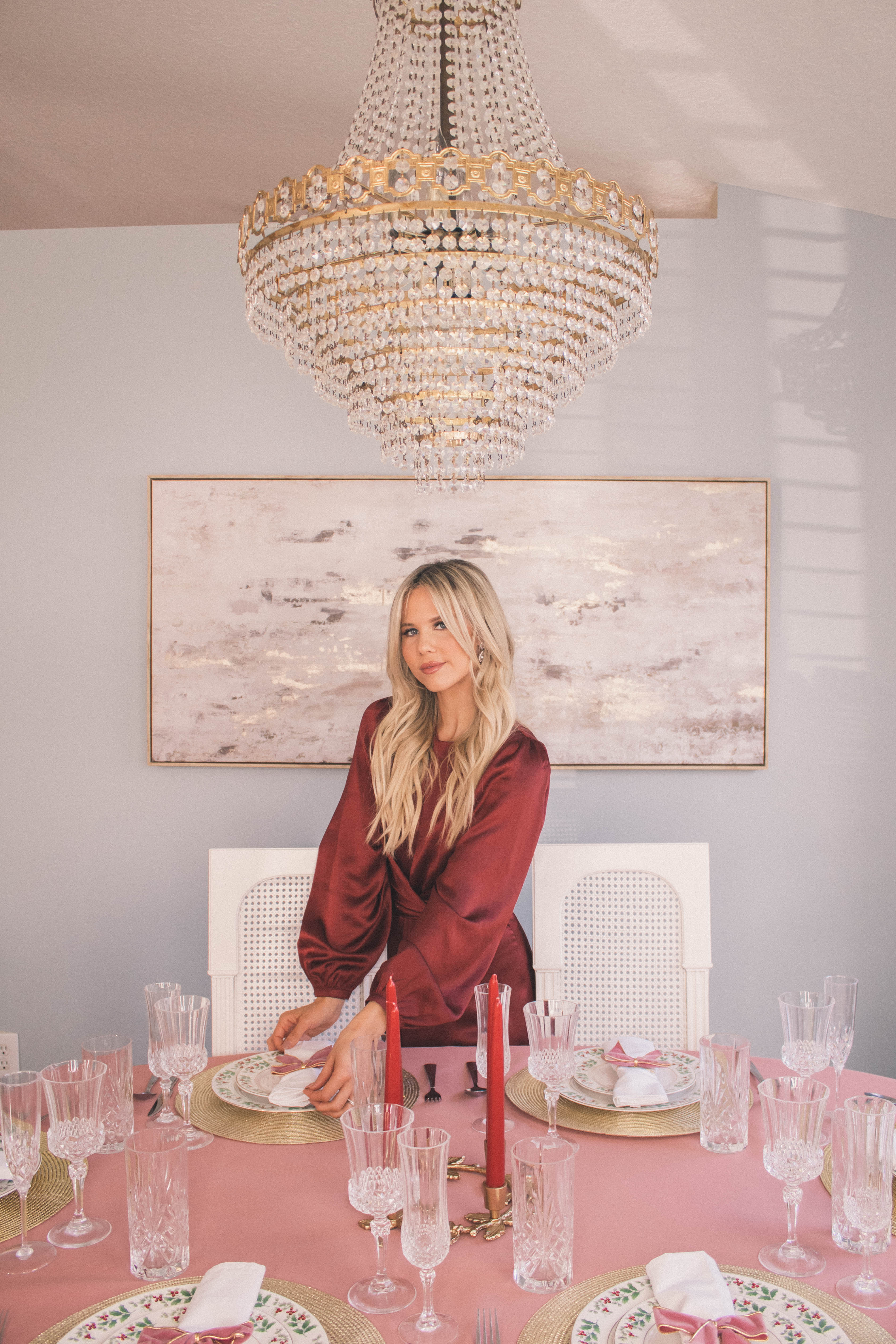 Pink Holiday Table